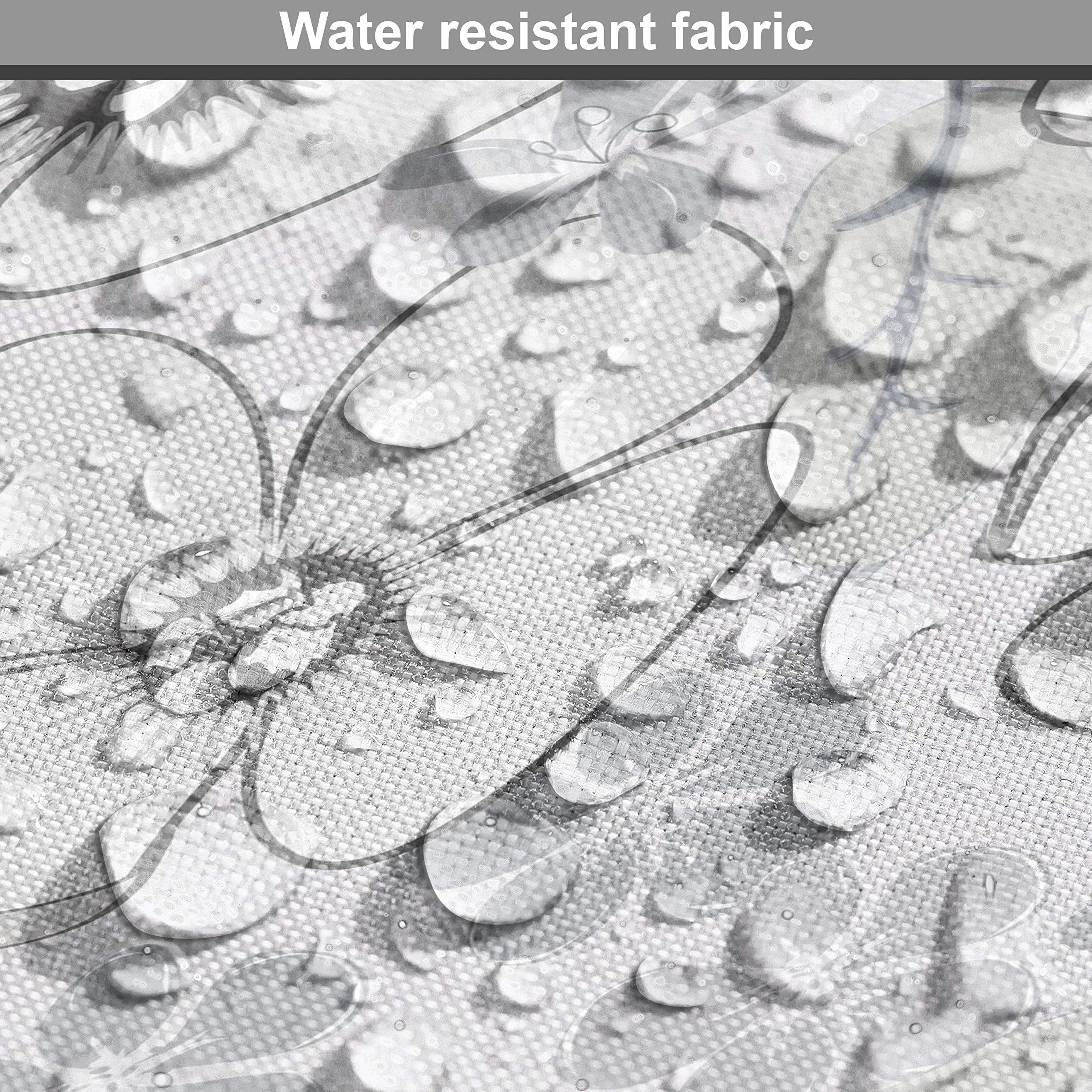 Ambesonne Floral Fabric by The Yard - Abstract Hand-Drawn Spring Flowers with Grey Backdrop | 10 Yards Upholstery Fabric for Sofa, Curtains & Home Decor | Pale Grey & White Decorative Cotton Material | Perfect for DIY Projects, Pillow Covers & Table Runners