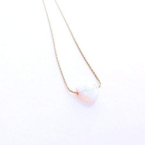Custom Heart Opal Necklace - Gold Filled Pink Charm Jewelry for Gifts & Romance