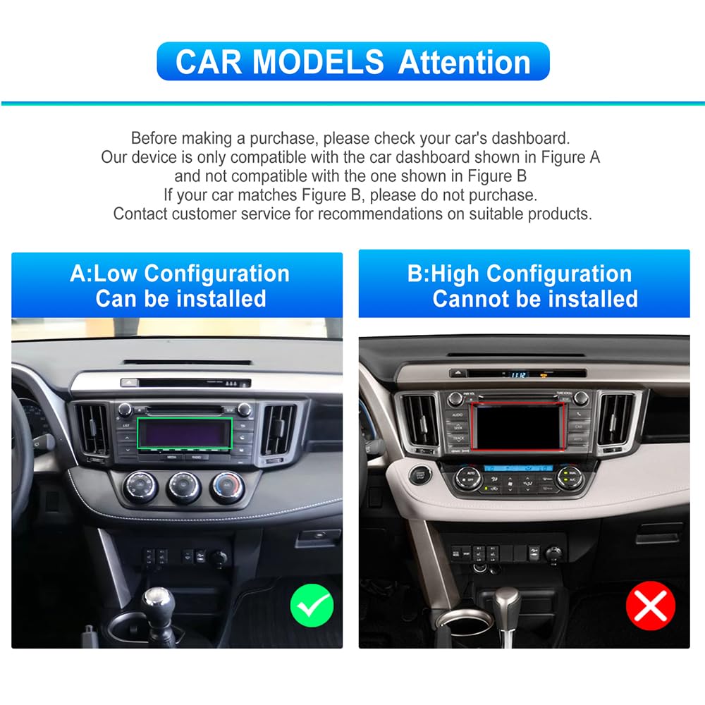 10.1 Inch Android Car Stereo for Toyota RAV4 2013-2019 - Wireless Apple CarPlay & Android Auto, GPS Navigation, Bluetooth, WiFi, FM Radio, HD Backup Camera - Perfect for Commuting, Road Trips & Hands-Free Driving