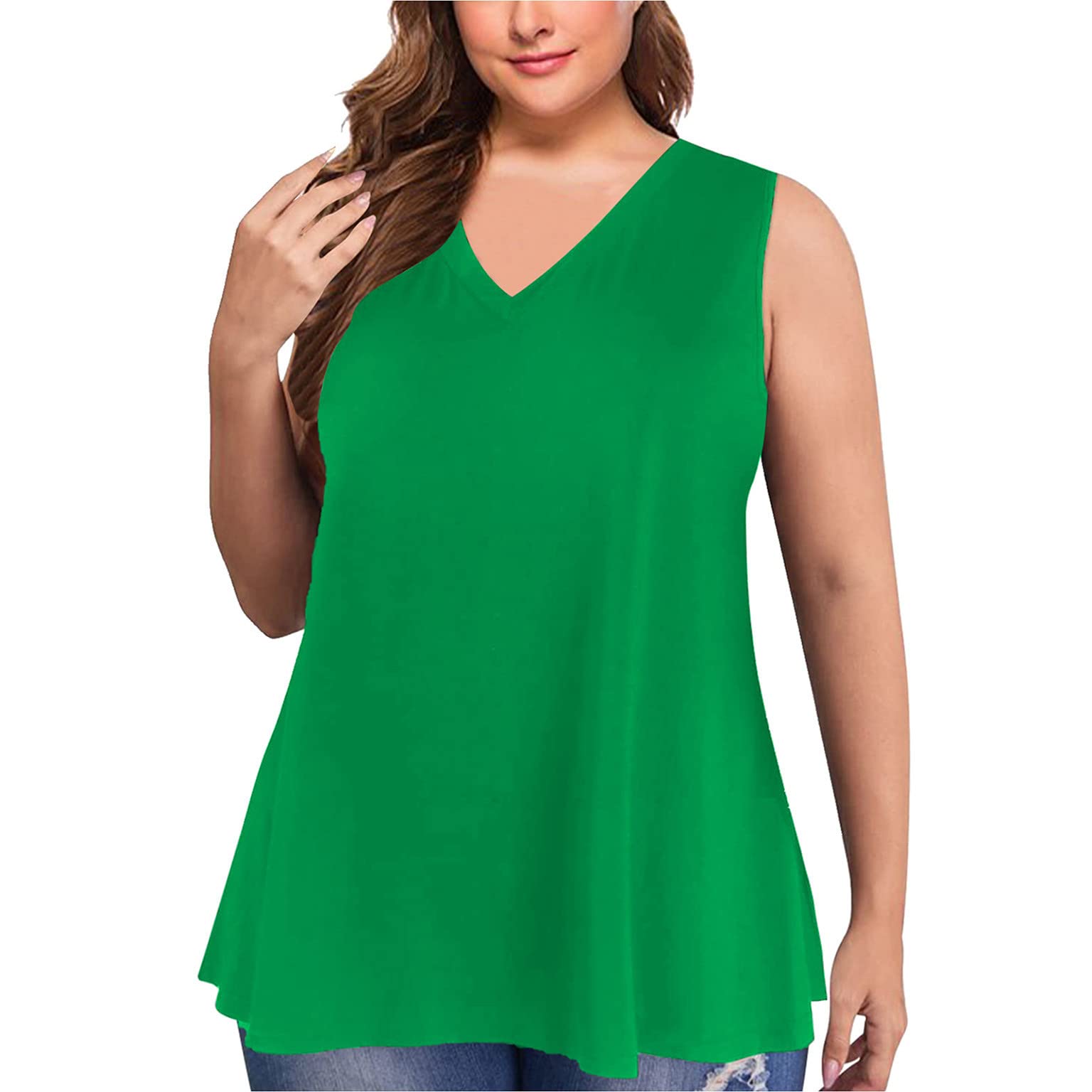 Fragarn Plus Size Tank Tops for Women - Trendy Sleeveless Loose Flowy Vest Tops, Casual Summer Blouse Tees for Dressy Outfits | Perfect for Beach, Vacation & Everyday Wear