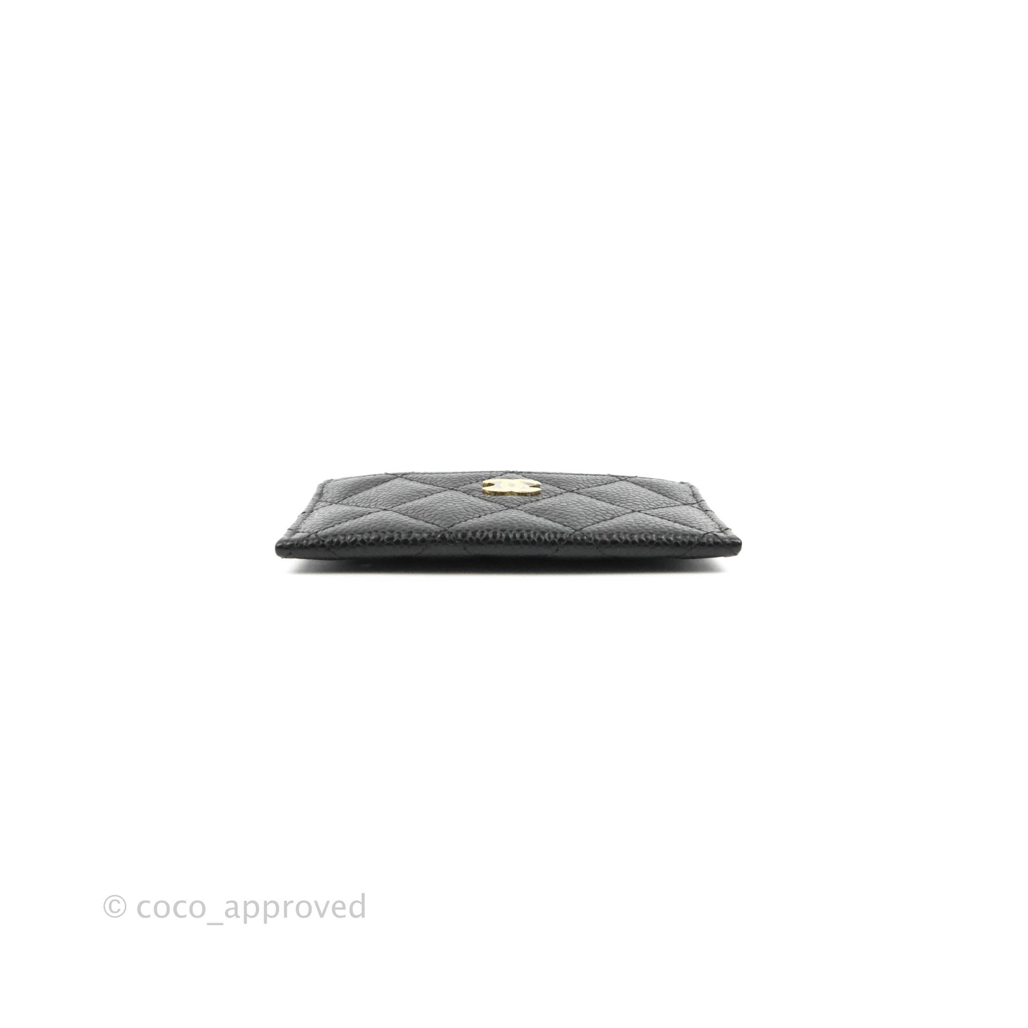 Chanel Classic Flat Card Holder in Black Caviar Leather with Gold Hardware - Perfect for Everyday Use & Luxury Gift Giving