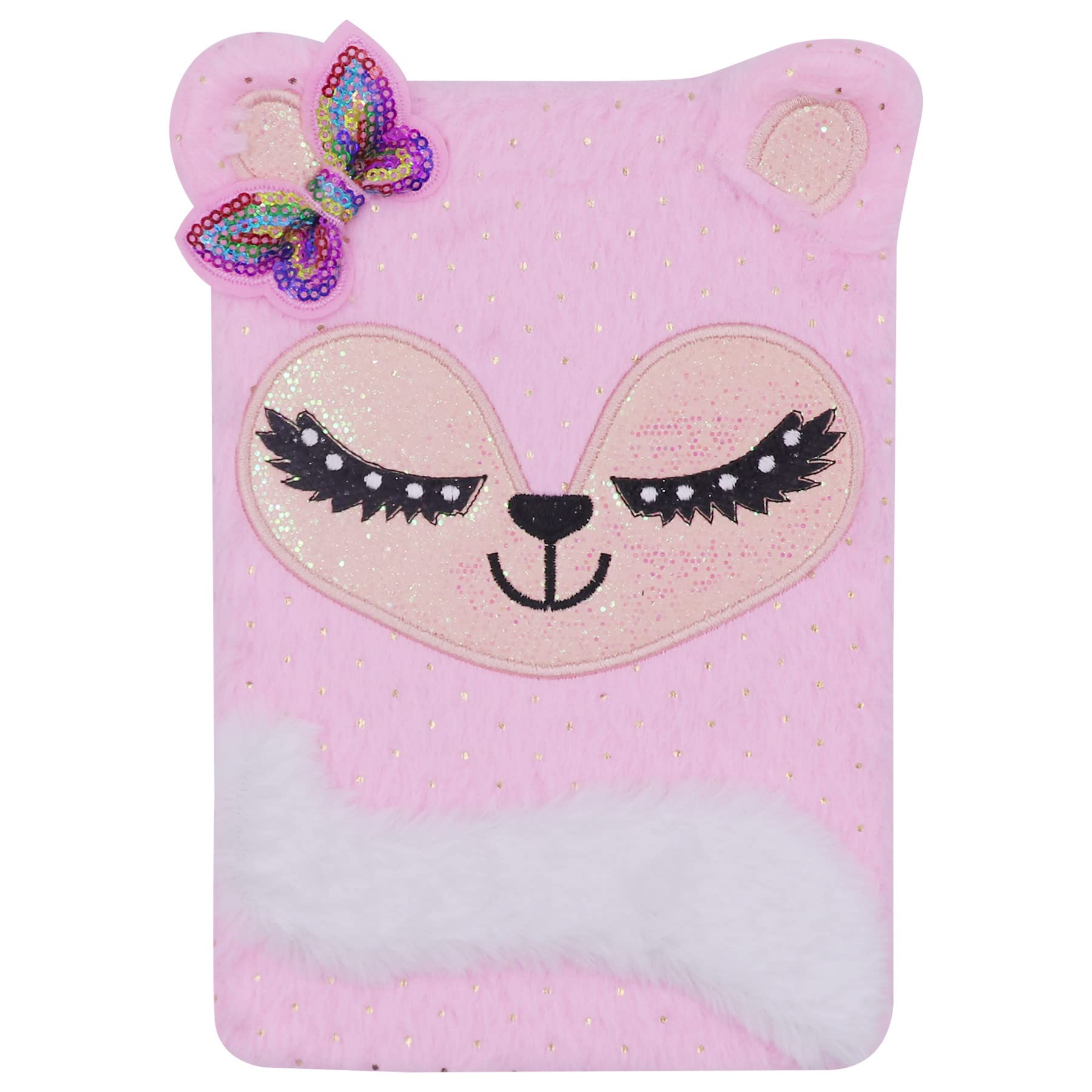 Cute Animal Pattern Notebook - Fluffy Plush Colorful Hardcover Journal for Kids, Girls & Women - Perfect for School, Diary Writing & Gift Giving