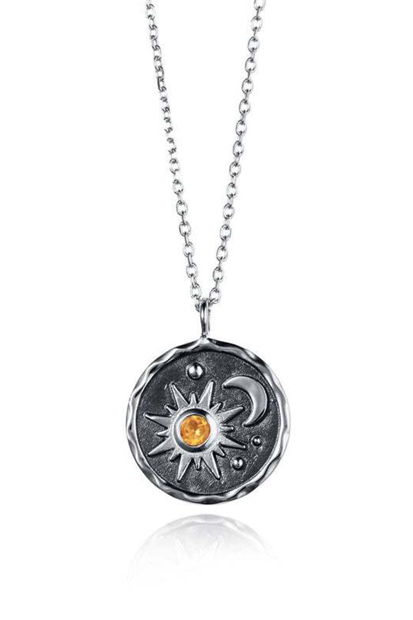 Exquisite Vintage Sun Moon Zircon Necklace for Women - Elegant Bohemian Jewelry Gift for Birthday, Anniversary & Special Occasions