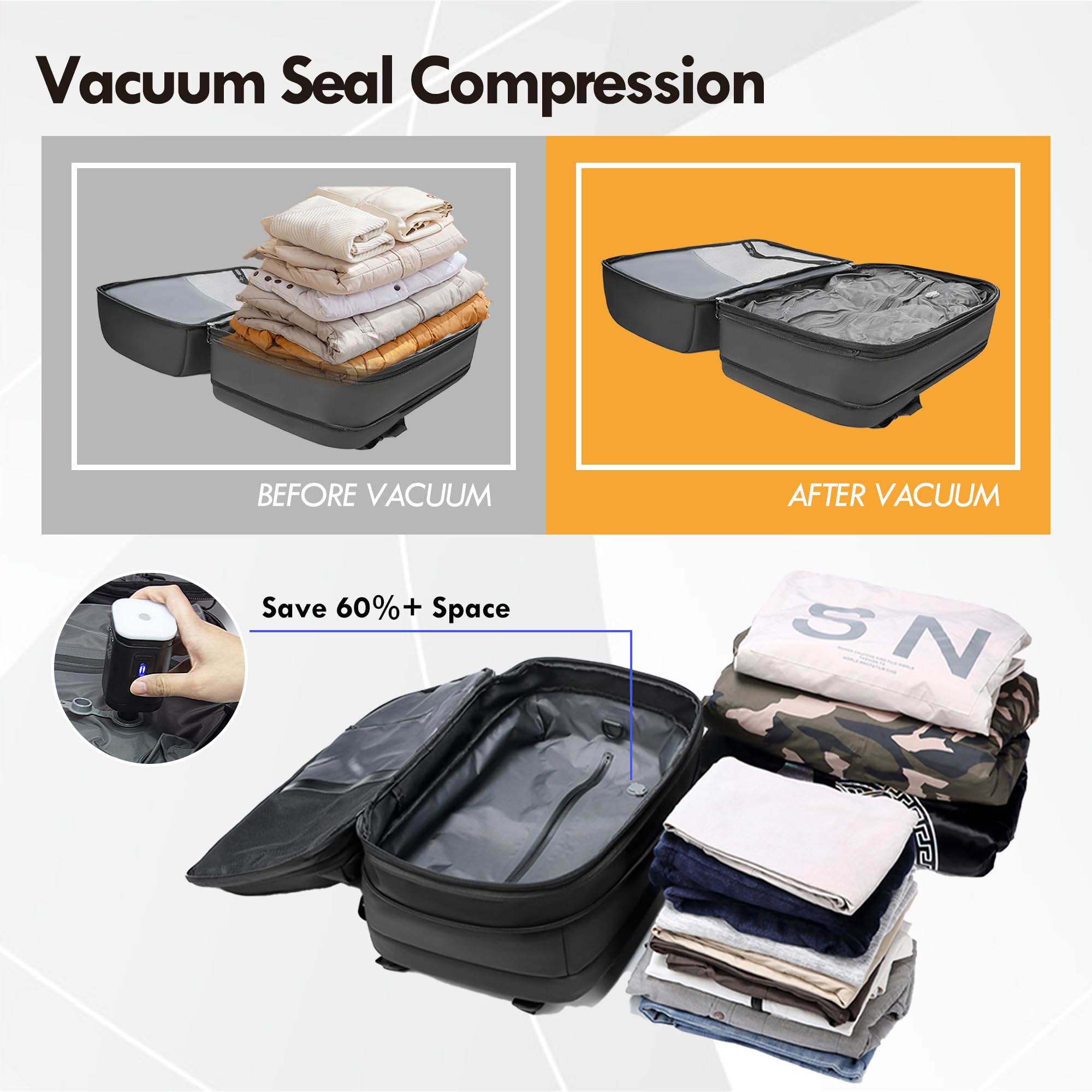 Vacuum Seal Travel Backpack with Pump - 17