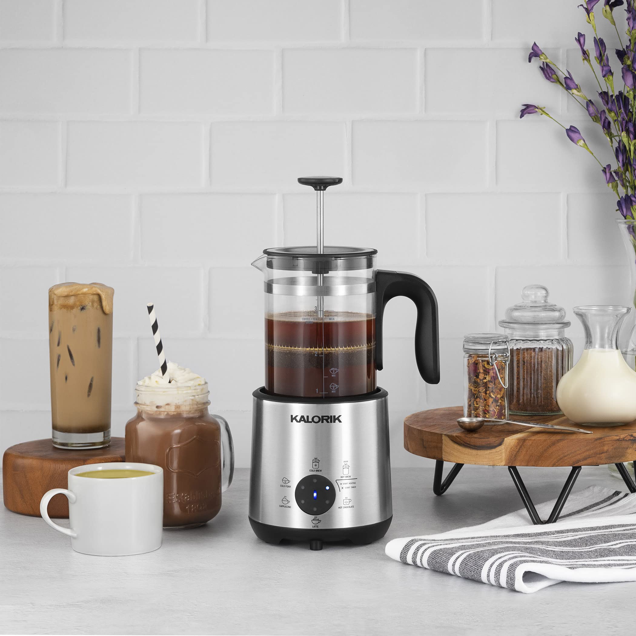 KALORIK Bartista Beverage Maker - Electric Coffee & Tea Machine for Home & Office - Perfect for Espresso, Cappuccino & Hot Chocolate - Compact & Easy to Use