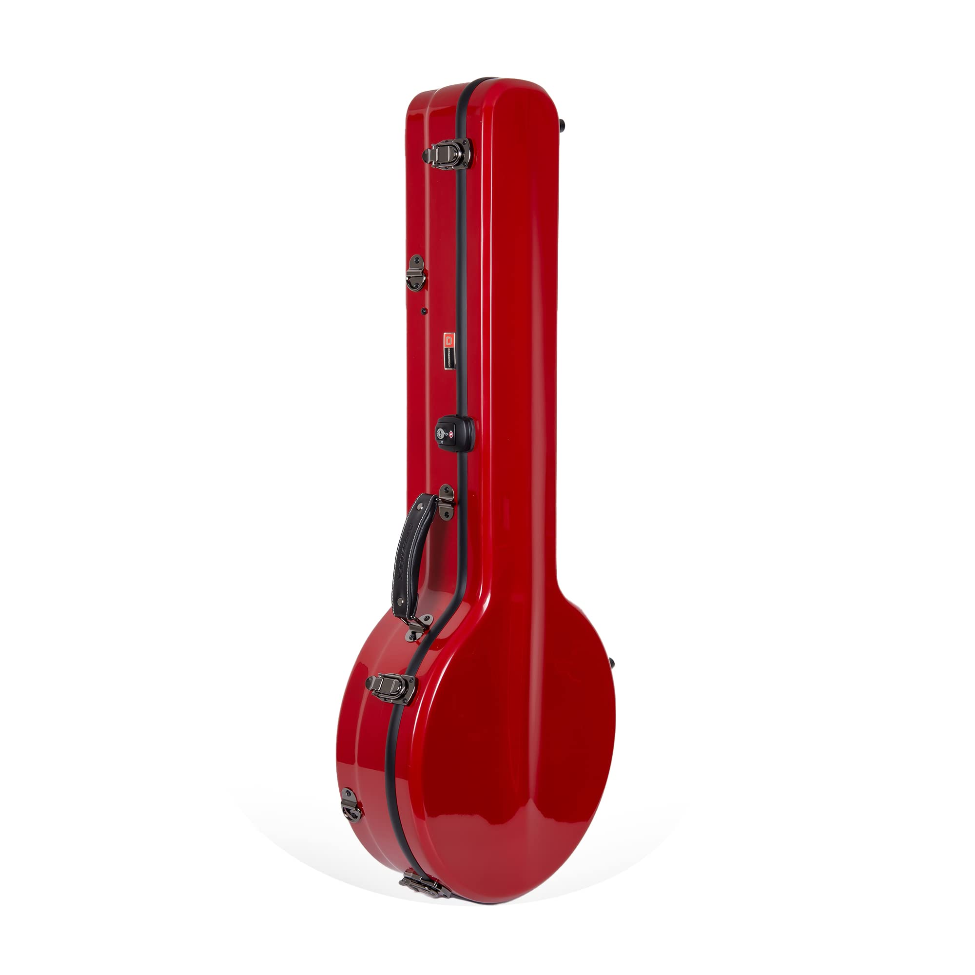 Crossrock Fiberglass Banjo Case for Mastertone & Most 5-String Banjos - Padded Straps, Interior Storage, Adjustable Padding & TSA Lock - Durable Protection for Travel & Performances - Red