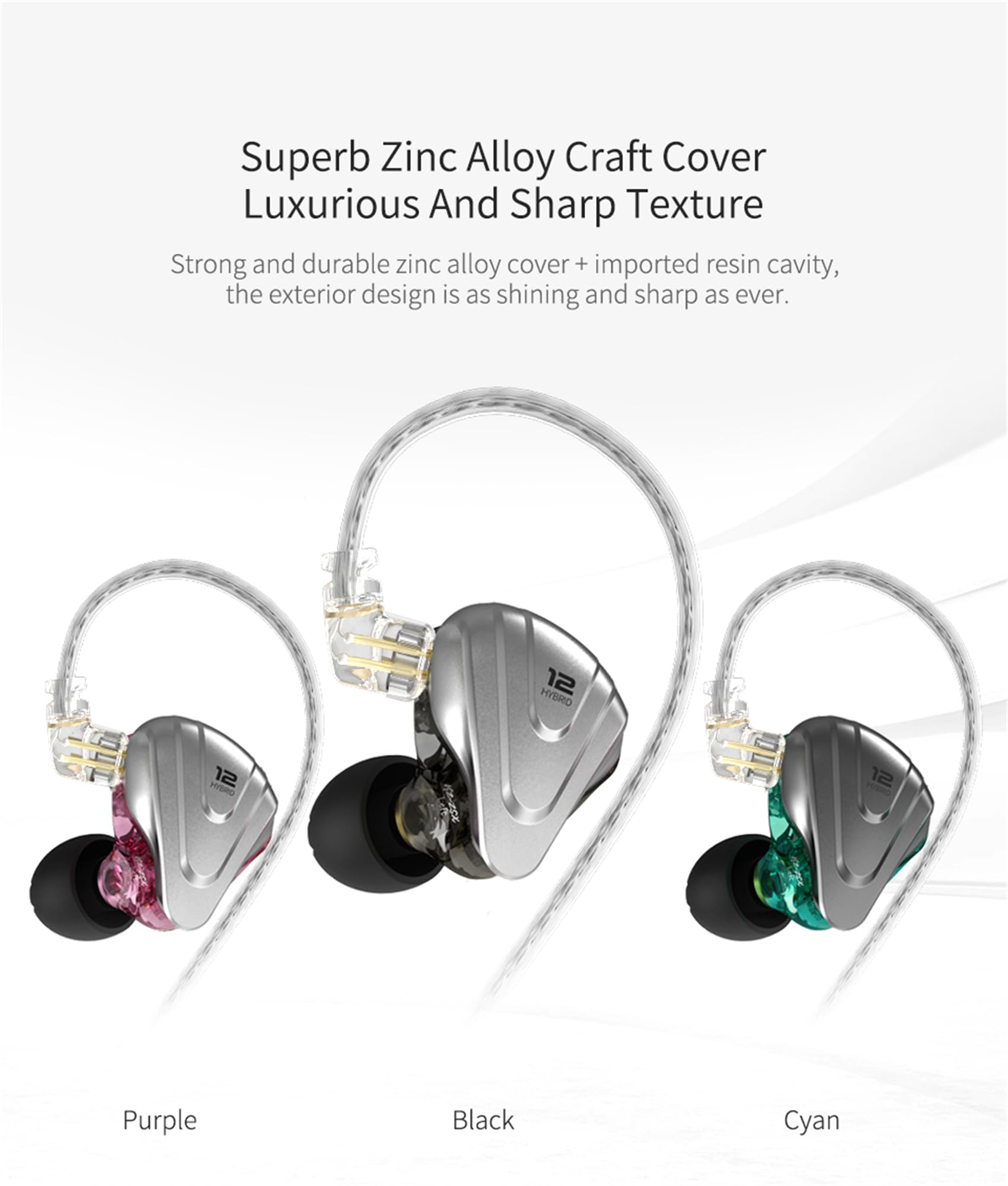 KZ ZSX 5BA+1DD Hybrid Driver HiFi In-Ear Monitors with Noise Cancelling, Comfort Fit IEM Earphones for Gaming, Studio Work, Live Performances - Black (Mic Included) | Perfect for Audiophiles, Musicians & Gamers