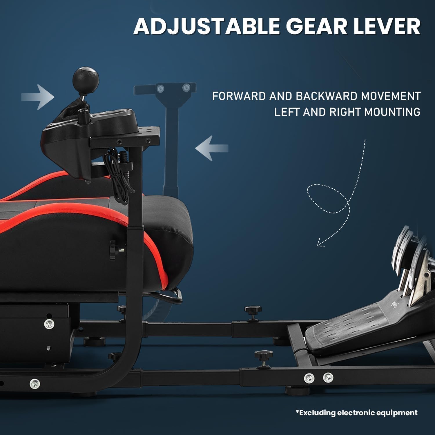 Supllueer Racing Simulator Cockpit with Comfort Gaming Seat & Monitor Stand - Compatible with Logitech G29/G920, Thrustmaster T300, Fanatec Wheels - Adjustable Sim Racing Mount (No Wheel/Shifter/Pedals/Display Included) - Perfect for Home Gaming, Esports Training & Professional Racing Simulation