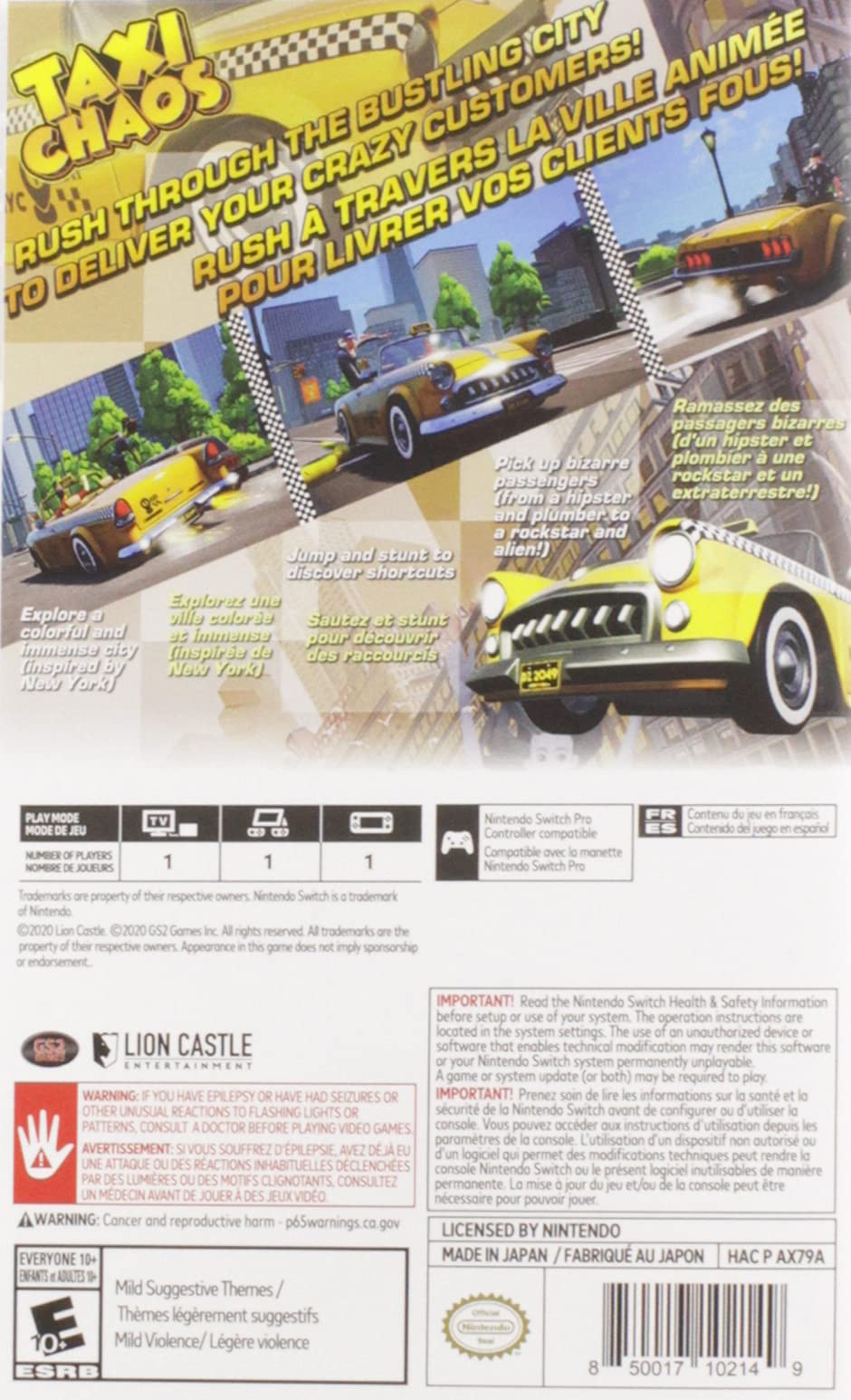 Taxi Chaos - Fun Driving Simulation Game for Nintendo Switch | Open-World Adventure & Crazy Missions | Perfect for Family Game Nights & Travel Entertainment