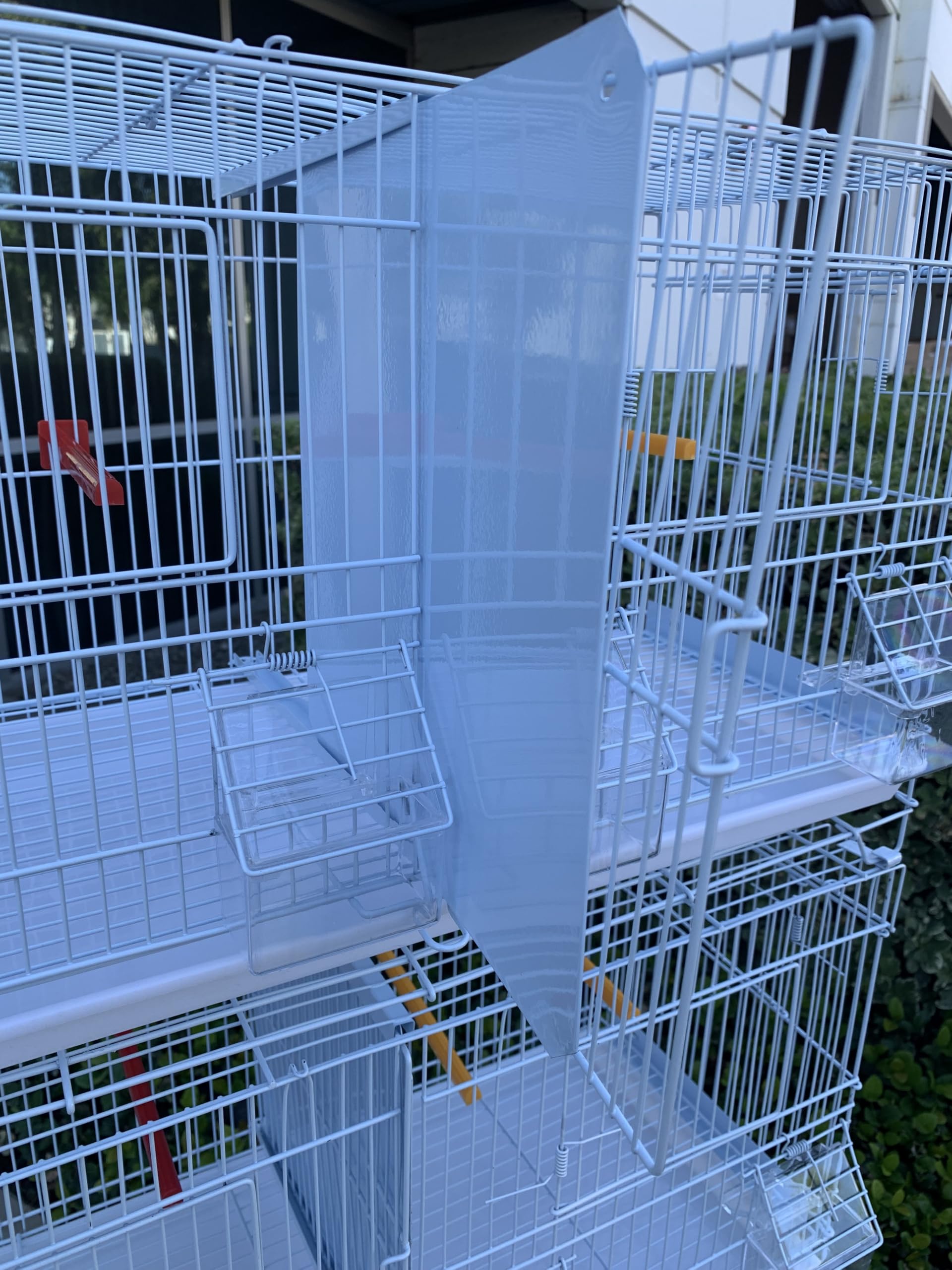 Seny 4-Piece Stackable Breeding Bird Cage Set for Canaries, Finches & Small Birds - White | Perfect for Home Aviary, Pet Store Display & Backyard Bird Breeding