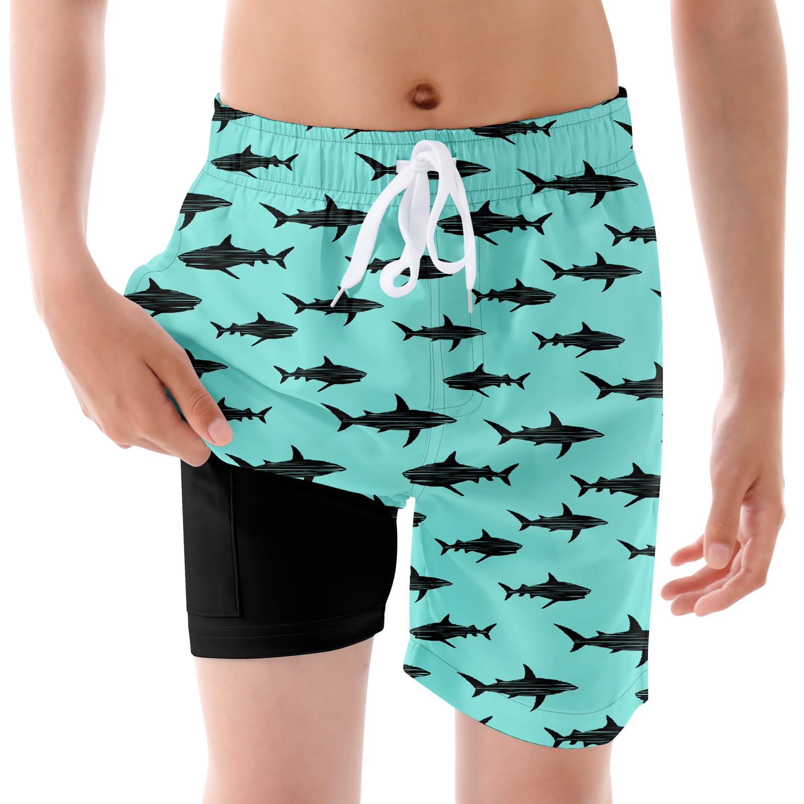 BFUSTYLE Boys Swim Trunks with Liner - Quick Dry Kids Bathing Suit for Pool & Beach