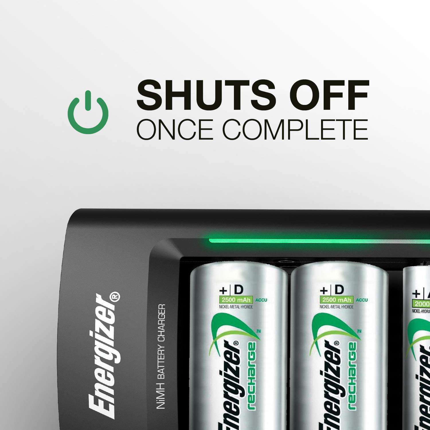 Energizer Rechargeable Battery Charger for C, D, AA, AAA & 9V Batteries - Fast Charging for Home, Office & Emergency Power Supply
