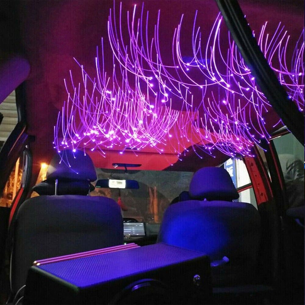 750 pcs 6.5ft Meteor Twinkle LED Fiber Optic Star Ceiling Light Kit - 16W Starlight Headliner with APP & Remote Control for Cars, Bedrooms, Home Theater & Party Decorations | Perfect for Romantic Nights, Gaming Rooms & Vehicle Interior Lighting