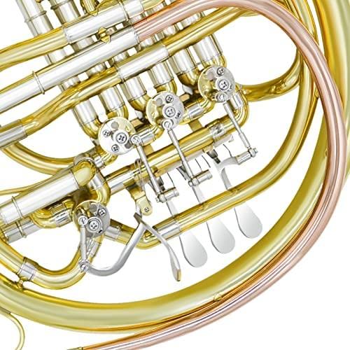 Bb/F Double French Horn 4 Keys Gold Lacquer Brass with Case & Accessories for Professional Performances