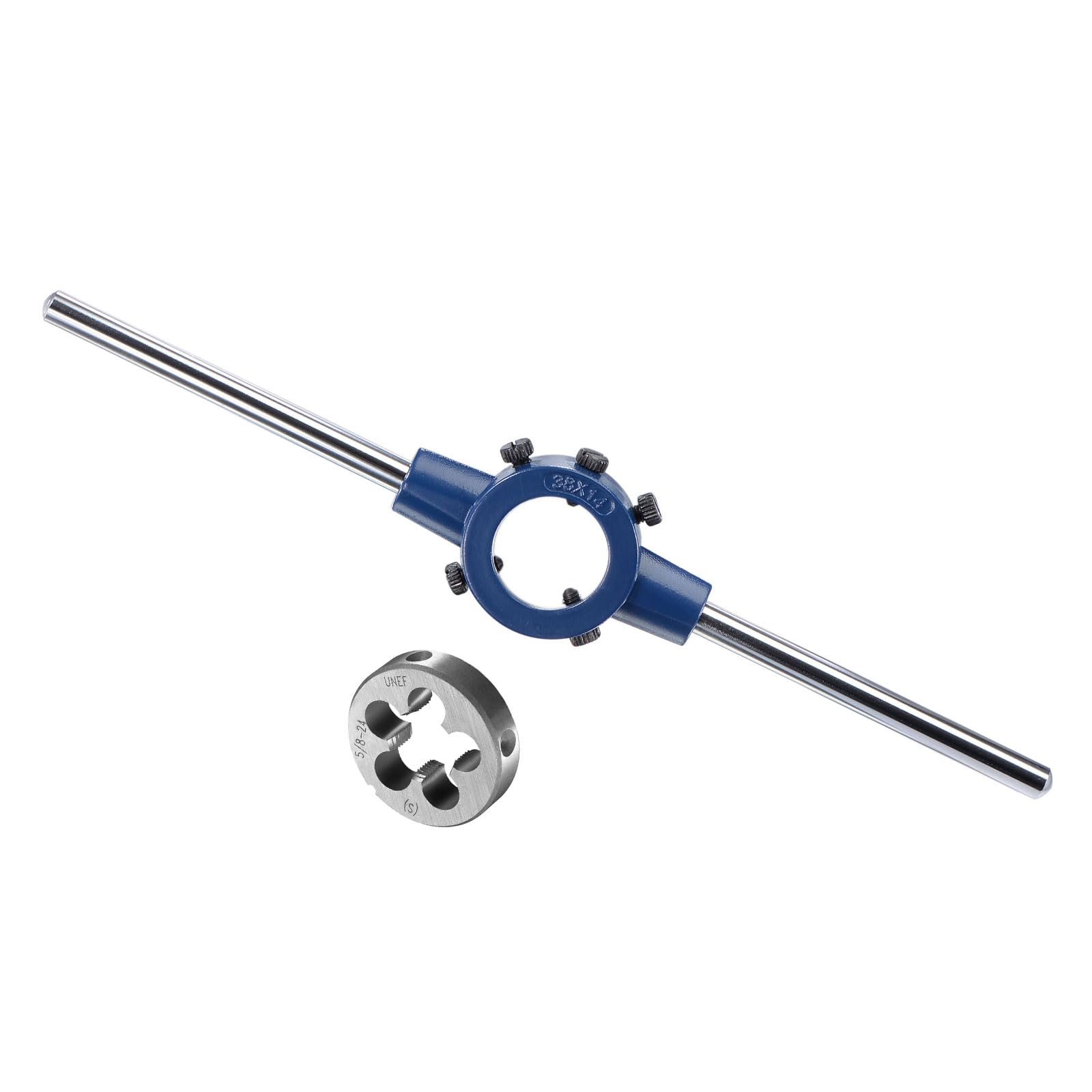 5/8-24 UNEF Thread Die Handle Set with 26mm-38mm OD / M12-M16 Die Wrench Tool Kit - Thread Repair Tool for Metal Pipes, Bolts & Automotive Parts - Perfect for DIY, Plumbing & Mechanical Repairs