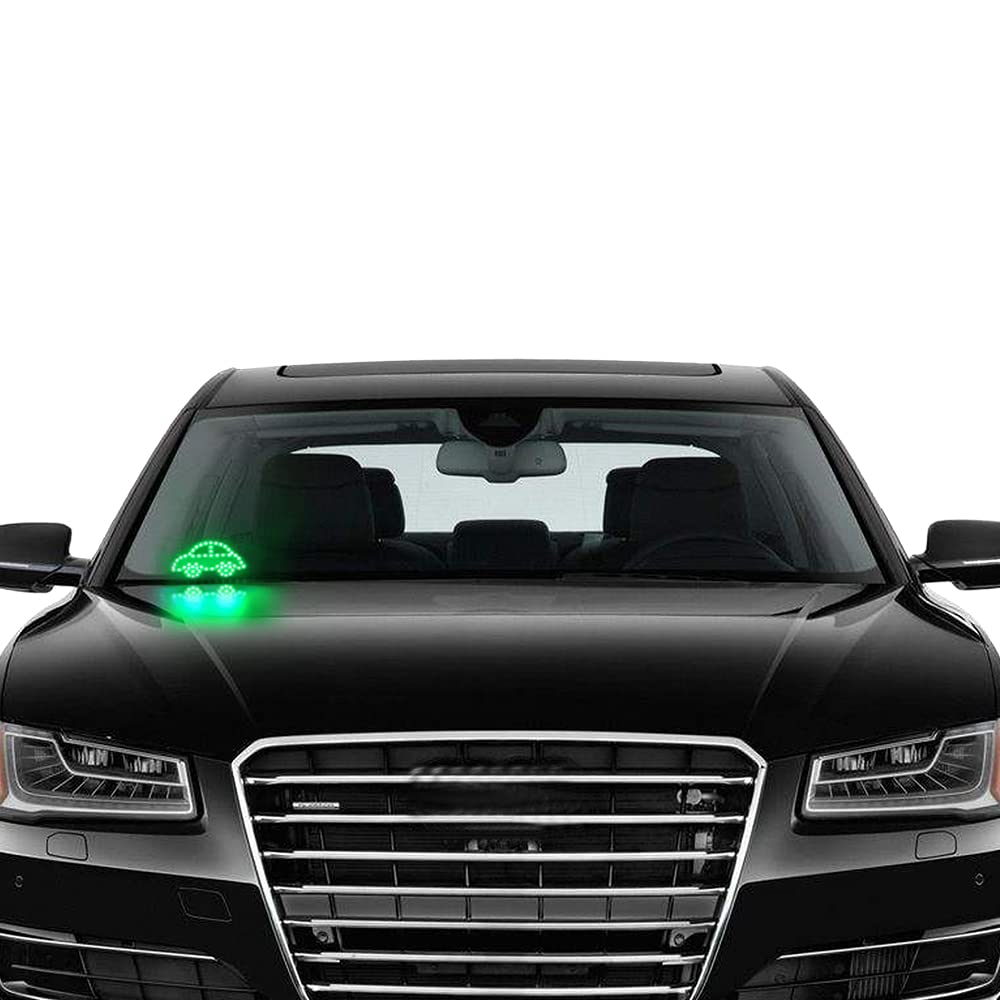 Yifengshun Super Bright Green LED Car Sign - App Controlled Ride Share Light for Uber, Lyft & Taxi Drivers - Windshield Light for Night Safety (1Pc) - Perfect for Rideshare, Food Delivery & Taxi Services