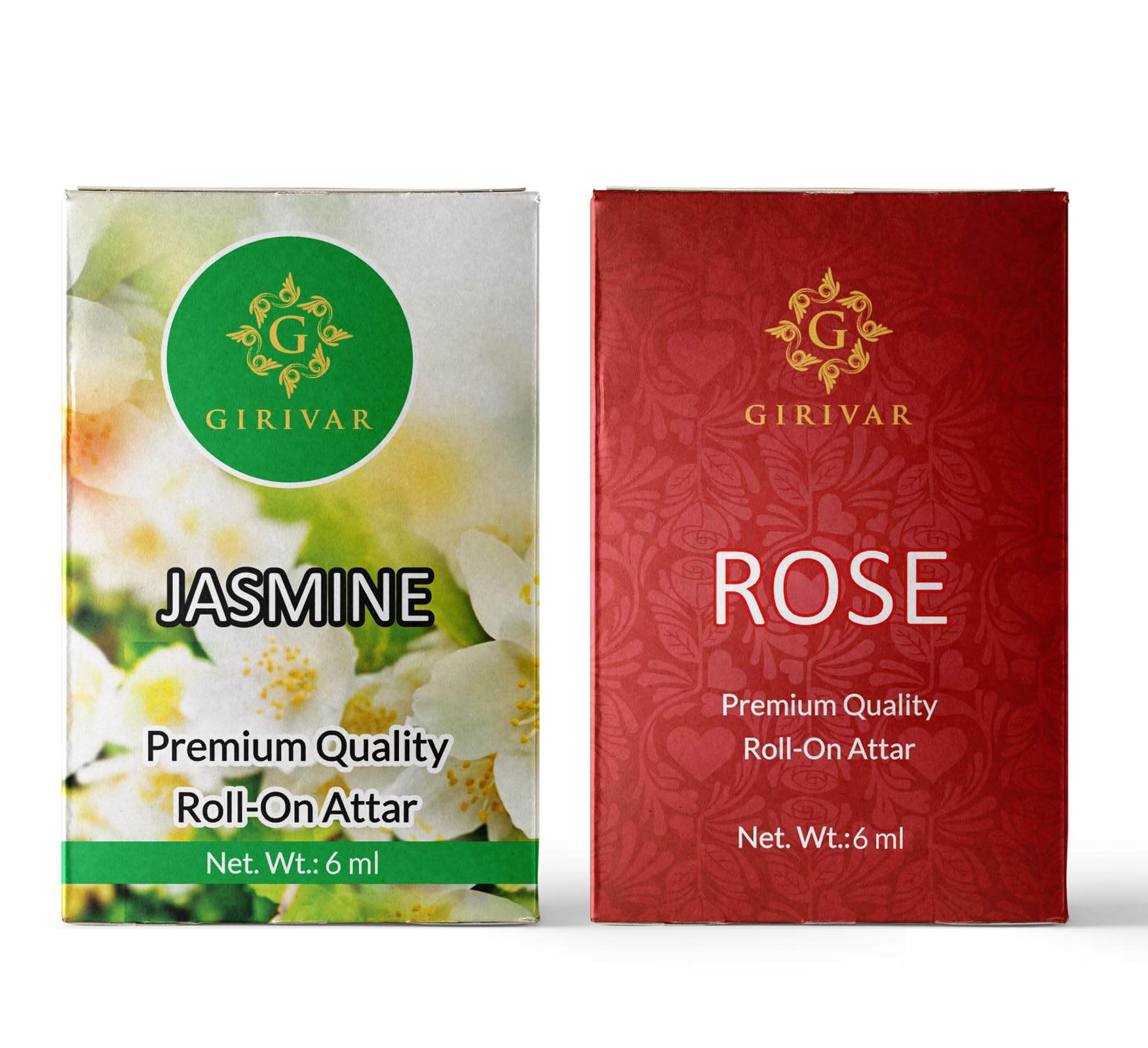 Premium Attar Perfume Oil for Men & Women - Long Lasting Jasmine, Rose & Gulab Attar Roll On Combo - Perfect for Daily Wear, Special Occasions & Gift Giving