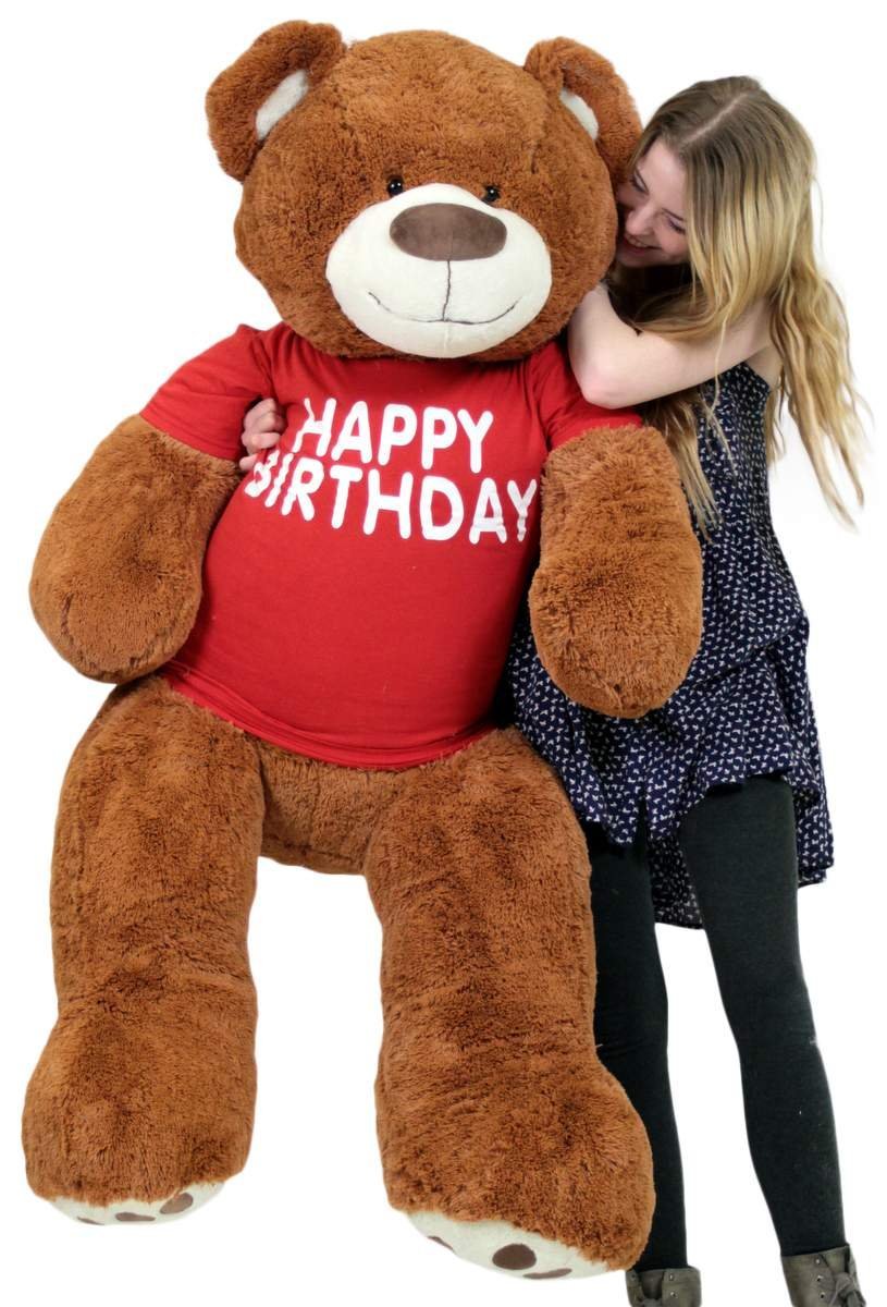 Giant Plush Teddy Bear with Birthday T-Shirt - Oversized Stuffed Animal Gift for Kids & Adults - Perfect for Birthdays, Valentine's Day & Anniversaries - Soft Jumbo Bear to Show Love & Care