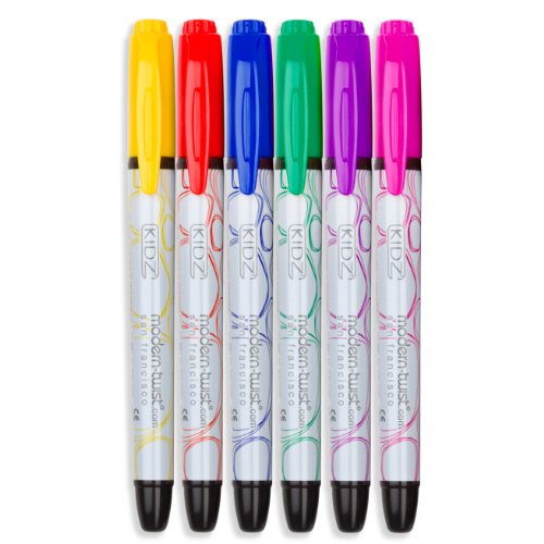 Modern-Twist Reusable Dry Erase Placemats Set - 6 Non-Toxic Whiteboard Mats with 6 Colorful Markers for Kids & Adults - Perfect for Dining, Office Meetings & Classroom Activities