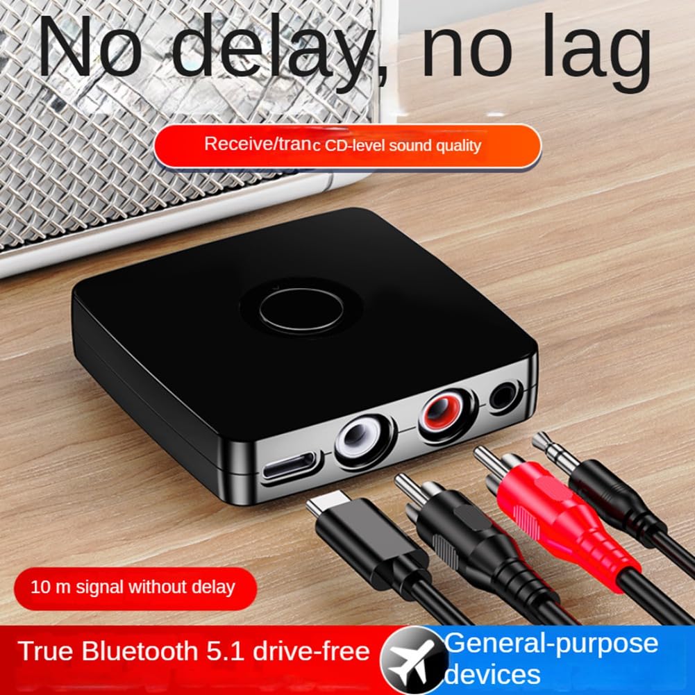 Misamo Bluetooth 5.1 Audio Receiver - Wireless 3.5mm AUX Stereo Adapter for Speakers & Amplifiers | High-Quality Sound, Easy Setup | Perfect for Home Audio, Car Stereo & Portable Speakers