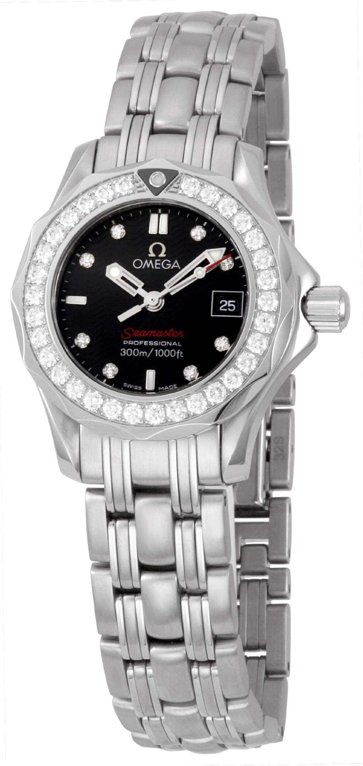 Omega Seamaster 300M Women's Watch 212.15.28.61.51.001 - Quartz Movement, Diamond Bezel, Stainless Steel - Perfect for Luxury Gifts, Diving & Special Occasions