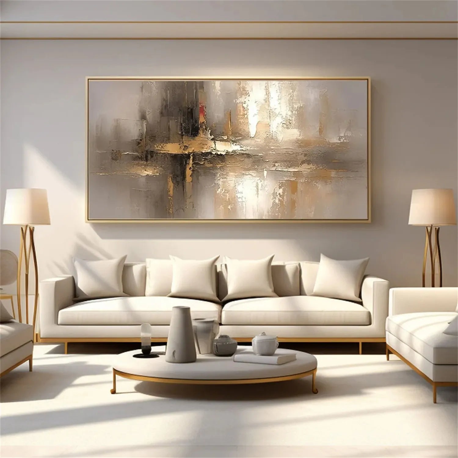 Abstract Painting #AB 257 - Modern Wall Art for Living Room, Bedroom & Office Decor | Large Canvas Artwork for Home & Commercial Spaces