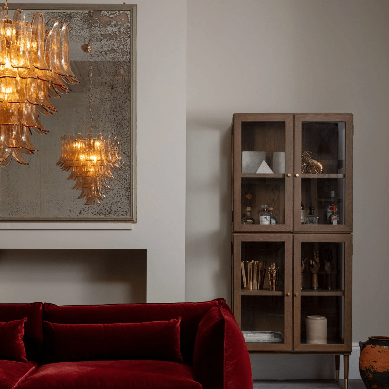 Amber Petal Crystal Chandelier - Elegant Floral Ceiling Light Fixture for Dining Room, Bedroom & Living Room Decor