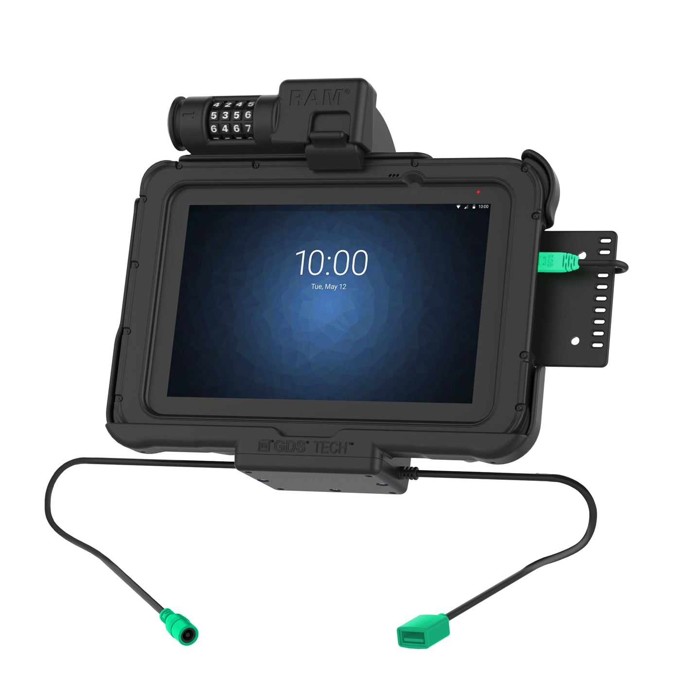 GDS® Secure Combo Locking Power & Data Dock for Zebra ET5x 8.3/8.4 Series - RAM HOL ZE10PDCLU | Charging Station with Anti-Theft Protection for Warehouse & Retail Use