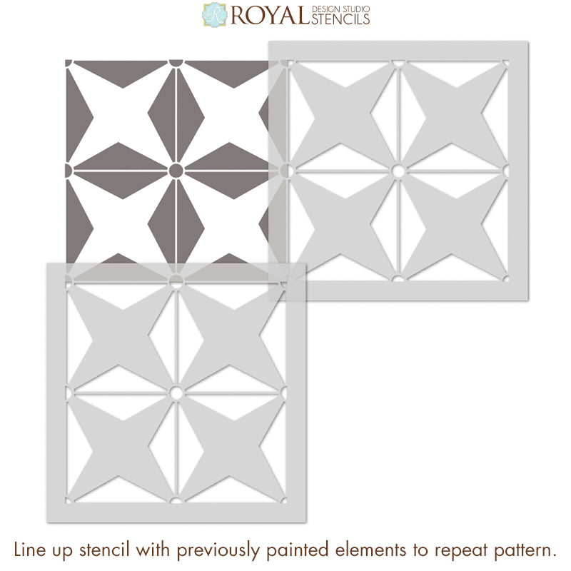 Pinwheels Tile Stencil - Reusable DIY Mosaic Tile Pattern for Kitchen Backsplash, Bathroom & Floor Decor | Perfect for Home Renovation & Craft Projects