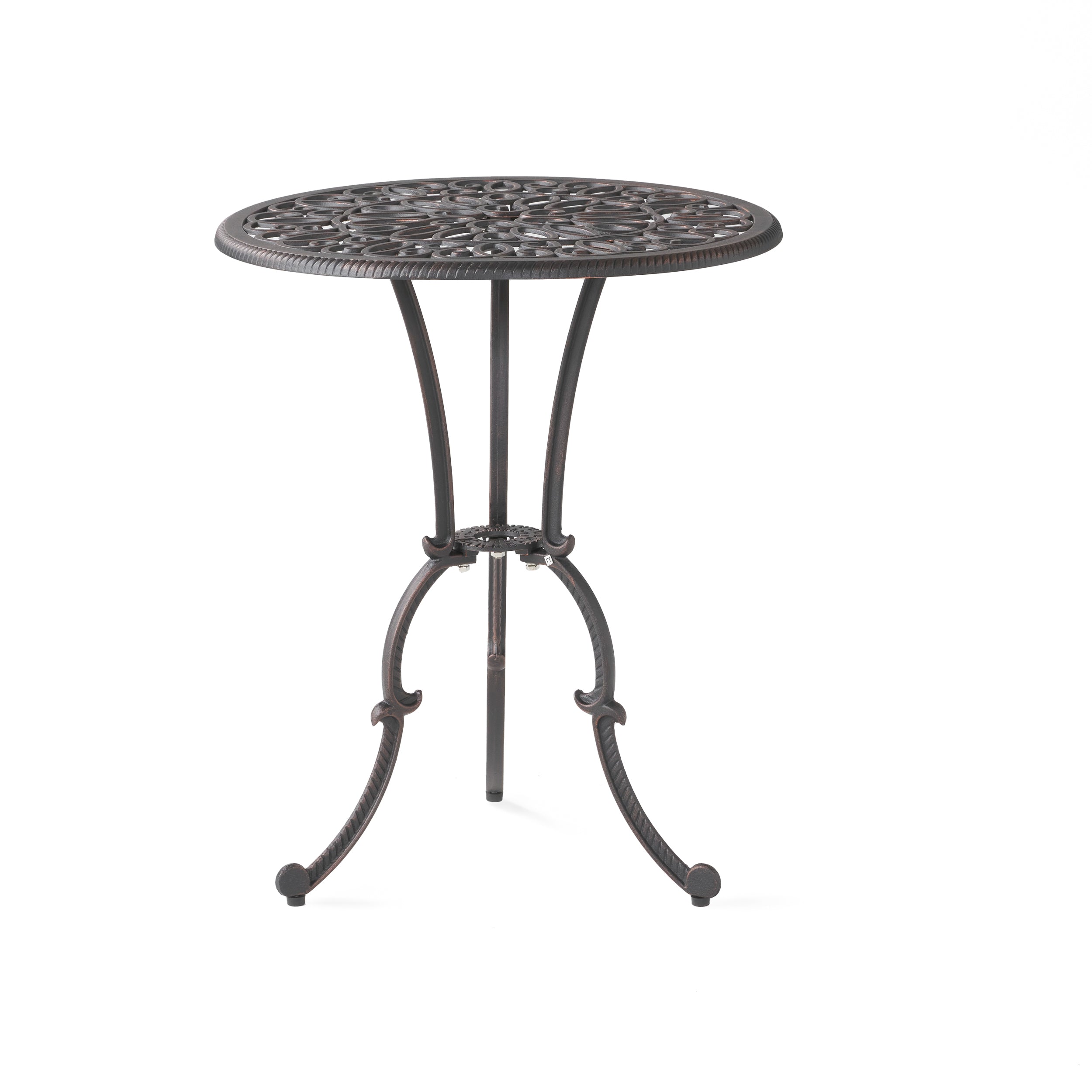 Charleston 3-Piece Cast Iron Bistro Set - Outdoor Patio Dining Furniture for Garden, Balcony & Backyard