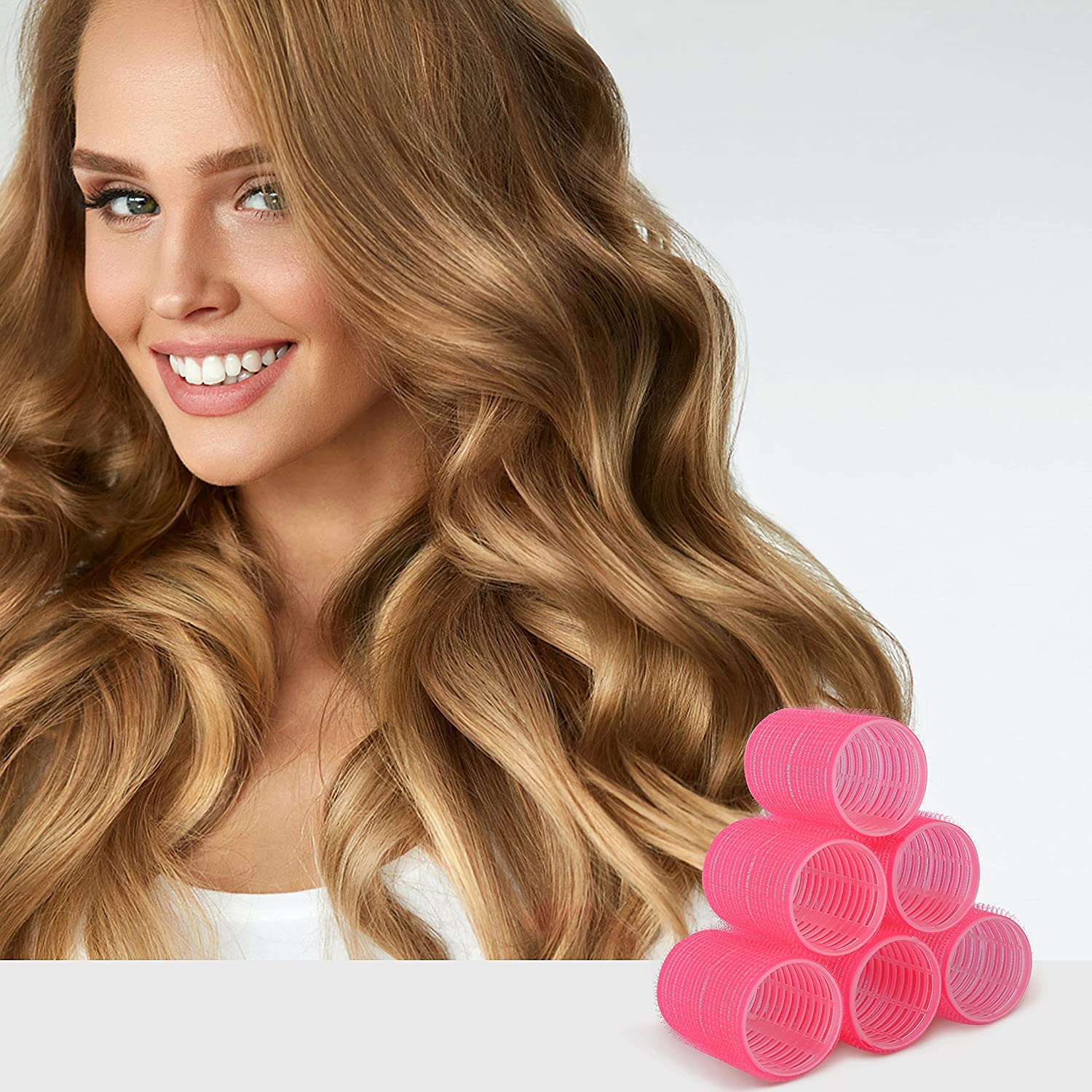 SIYAA 12 Pack Self Grip Hair Rollers Set - Salon Quality Hair Curlers for Women, DIY Hairstyling Tools for Curly & Wavy Hair - Perfect for Home Use, Parties & Special Occasions