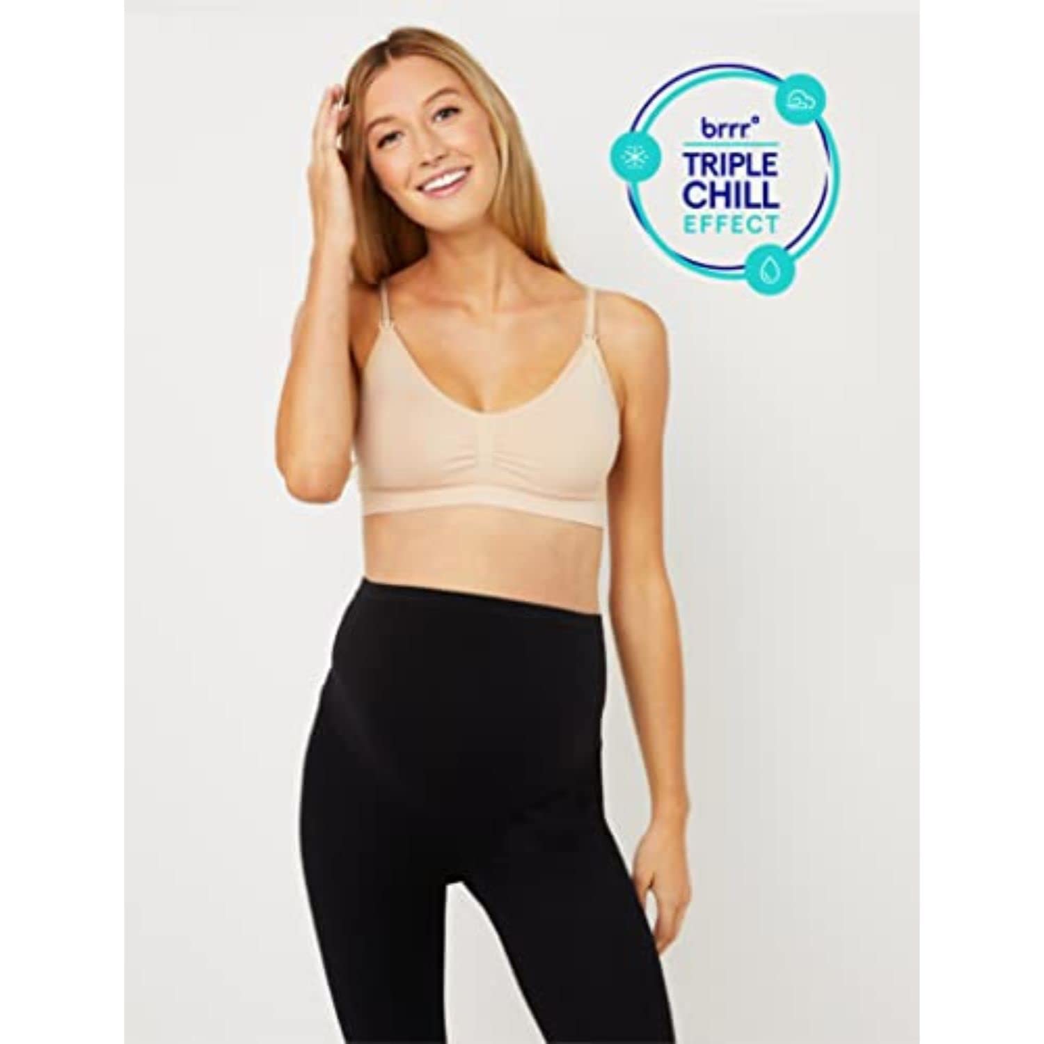 Motherhood Maternity Women's Seamless Nursing Bra with BRRR° TRIPLE CHILL Technology - A-D+ Cups in Missy & Plus Sizes | Comfortable Maternity & Breastfeeding Support for Everyday Wear