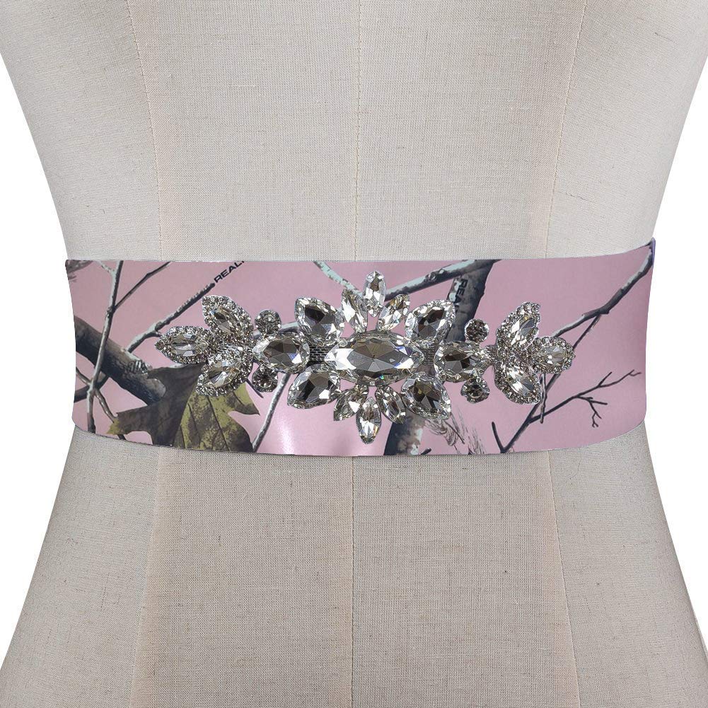 DINGZANCAMO Camo Wedding Dress Sash - Bridal Belts & Prom Waistband for Women - Perfect for Outdoor, Rustic, and Military-Themed Weddings