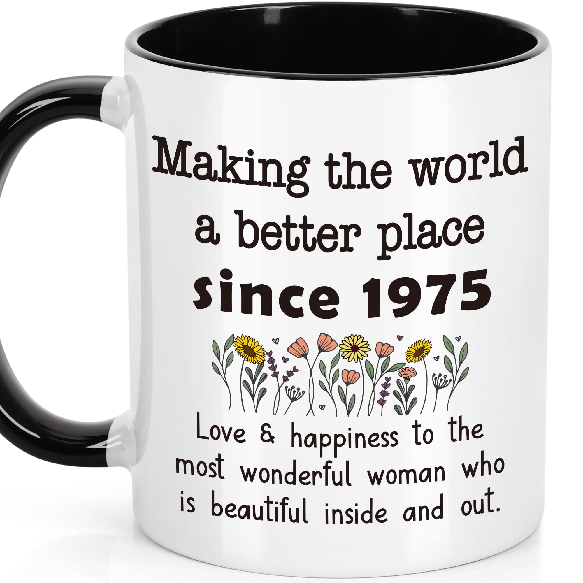 50th Birthday Gifts for Women - Vintage 1975 Themed Coffee Mug Present - 50 Years Old Birthday Decorations & Gift Ideas - Perfect for Milestone Celebrations, Office Use & Thoughtful Surprises