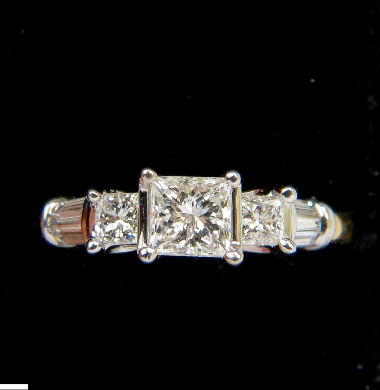 1.30CT Classic Princess Cut Natural Diamond Ring in 14K White Gold (I/SI2) - Elegant Engagement, Wedding & Anniversary Jewelry Gift