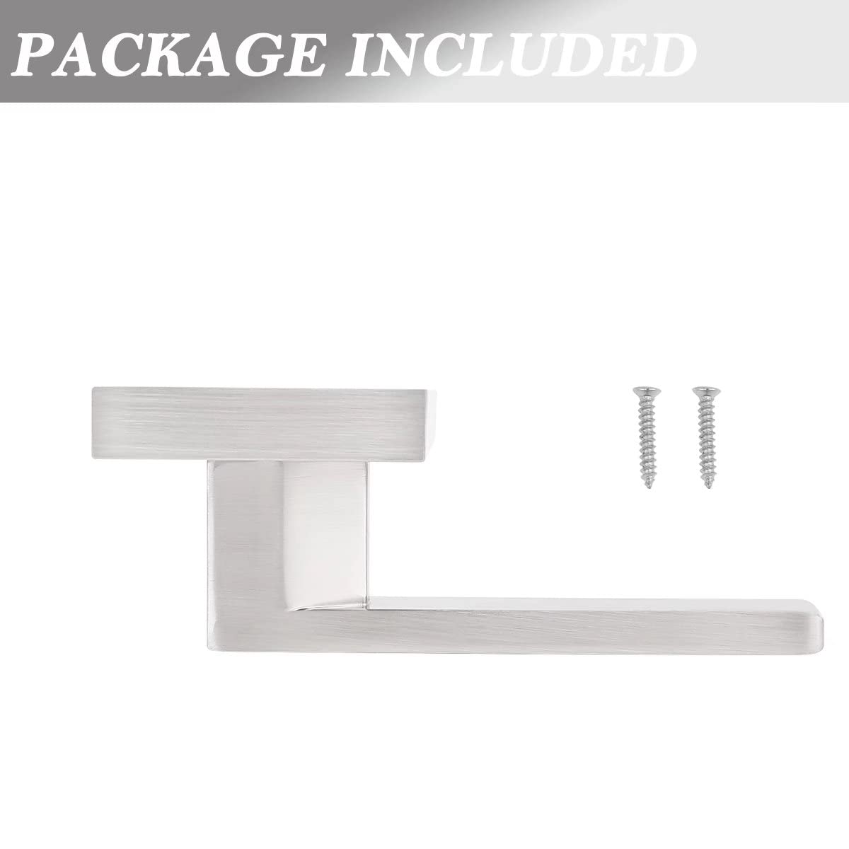 Probrico 10-Pack Square Dummy Door Lever Handles - Non-Turning Single Side Pull with Satin Nickel Finish for Closets & French Doors - Easy Installation Pull Only Lever Set - Perfect for Home, Office & Commercial Spaces
