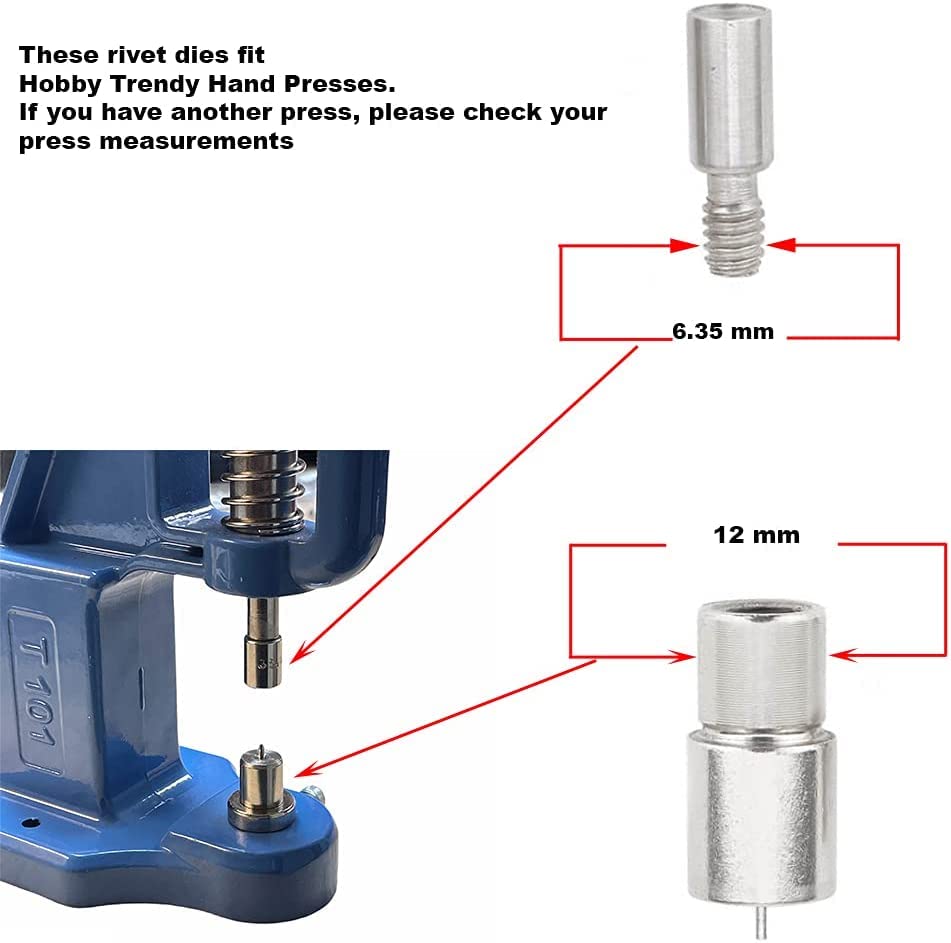 Professional Hand Press Set with Hole Punches - Essential Dies for Snap Buttons, Eyelets, Grommets & Rivets Setting (Blue) - Perfect for Leather Craft, DIY Projects & Garment Making