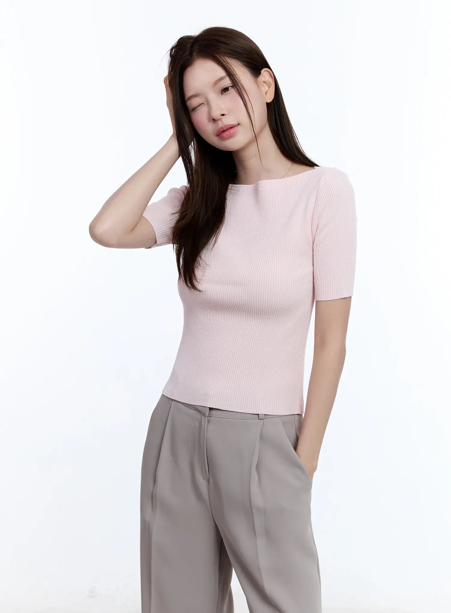 Boat Neck Short Sleeve Sweater for Women - Soft Knit Pullover Top CU513 - Perfect for Casual Outfits, Office Wear & Fall Layering
