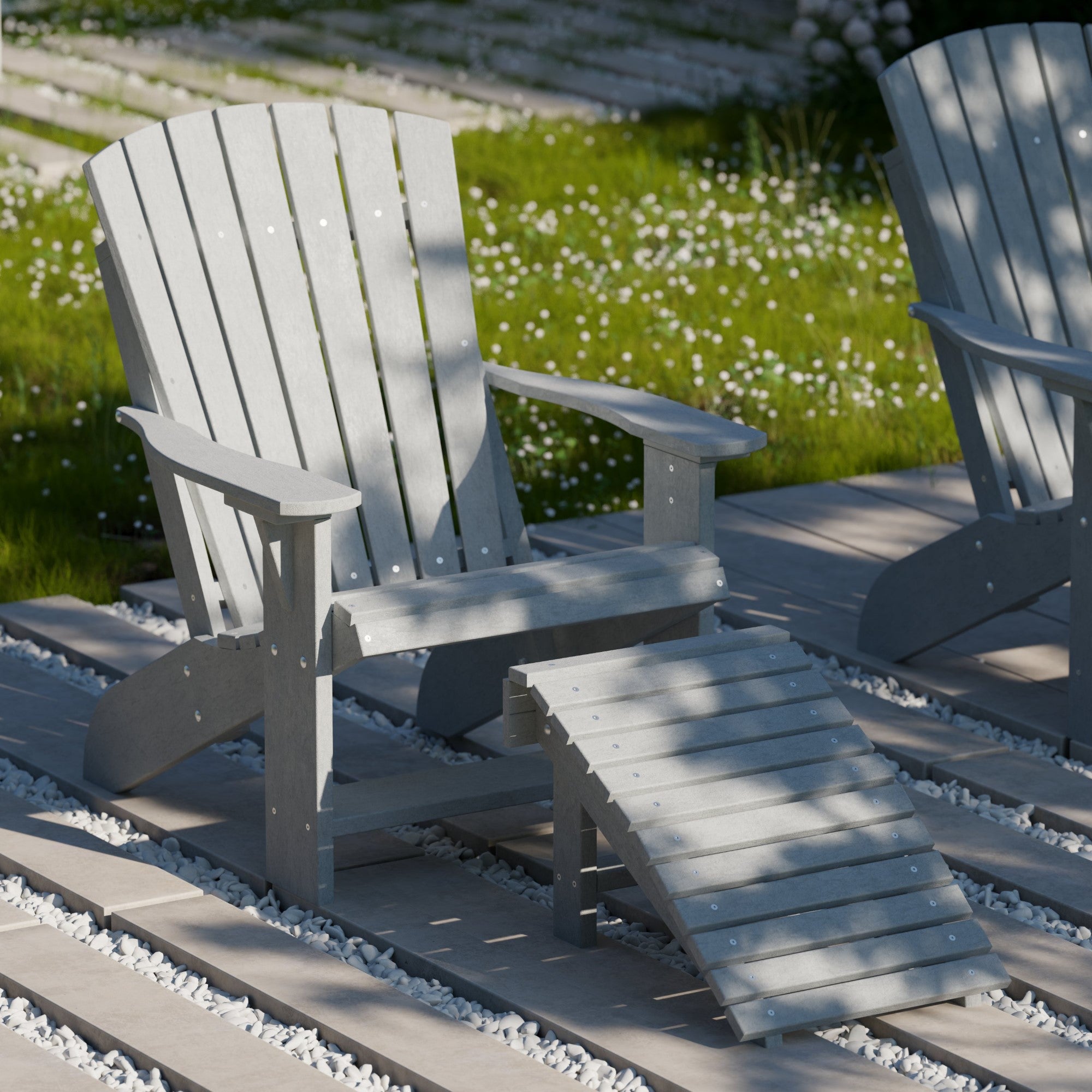 Premium Heritage Adirondack Chair - Solid Wood Outdoor Patio Furniture for Garden, Deck, Poolside & Backyard Relaxation