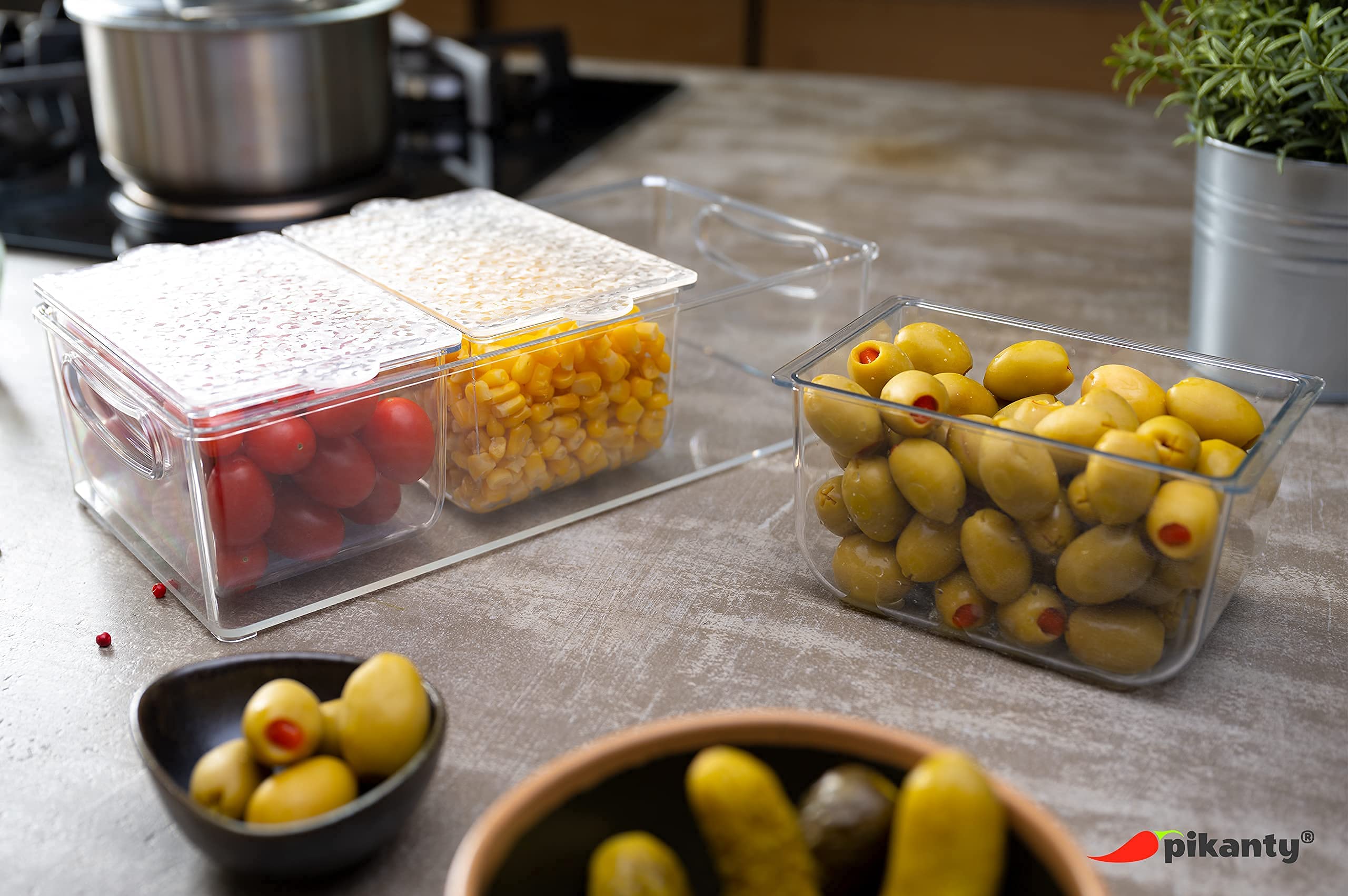 3-Piece Condiment Server Set with Removable Containers & Lids | Perfect for Parties, BBQs, Picnics & Entertaining | Dishwasher Safe | Made in USA | Great for Dining Tables, Outdoor Gatherings & Kitchen Organization