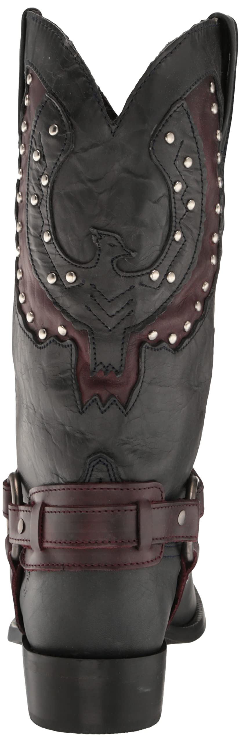 Dingo Men's War Eagle Studded Square Toe Pull-On Casual Boots - Mid Calf Western Cowboy Boots for Men, Brown Leather Work Boots for Riding, Outdoor & Country Style Fashion