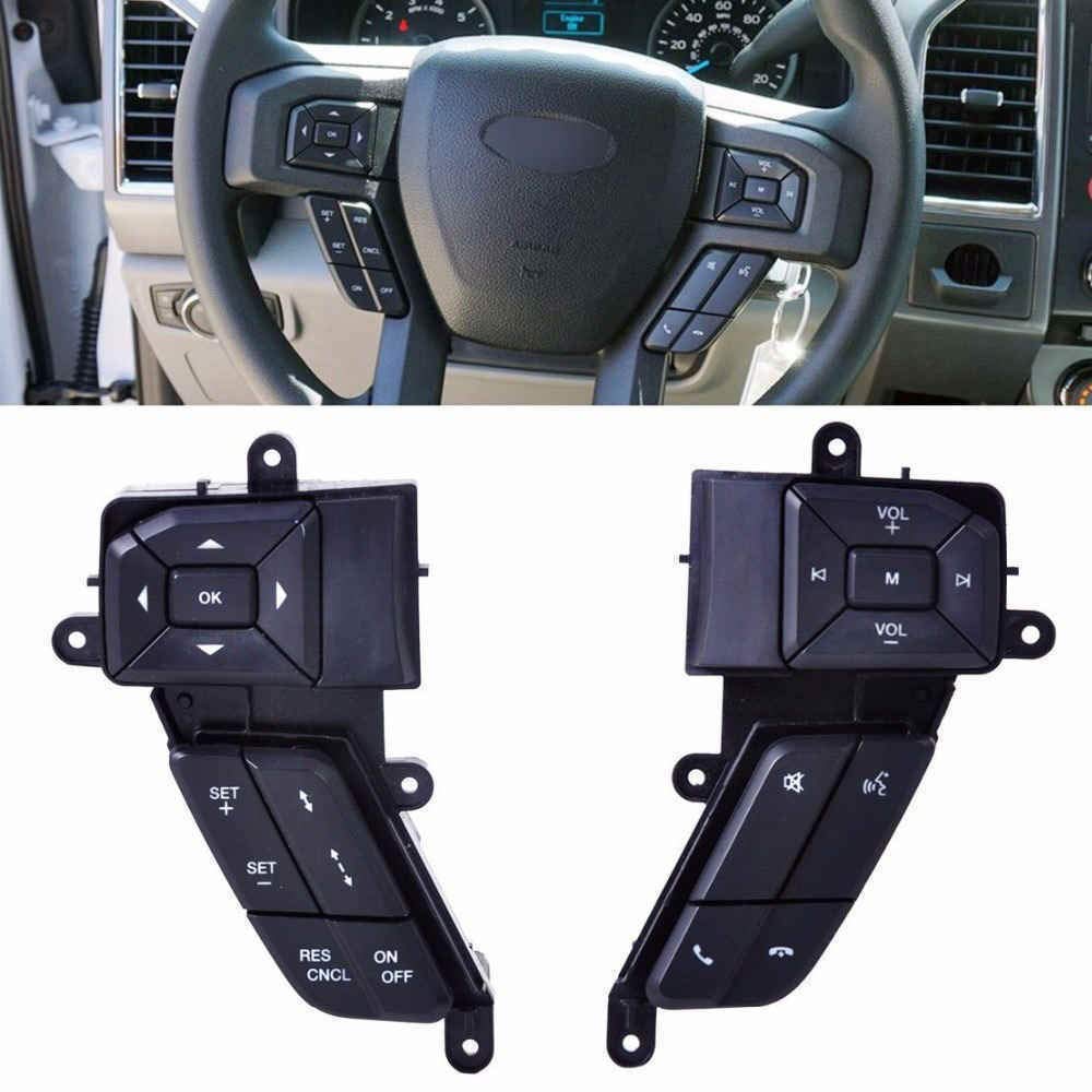 2Pcs Left & Right Steering Wheel Cruise Control Switch Buttons for 2015 Ford F150 Super Duty - Perfect for Easy Highway Driving & Long-Distance Travel