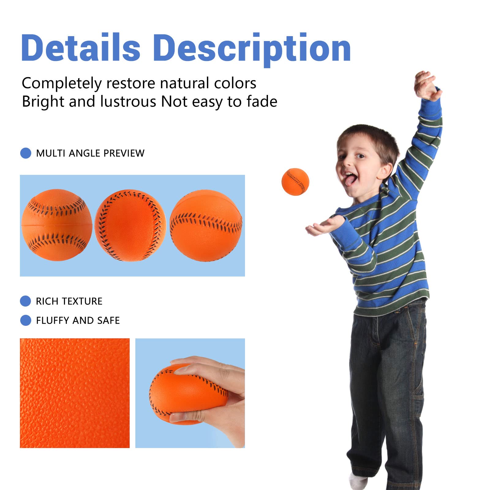 12 Pack Soft Foam Baseballs for Kids - Safe Training Baseballs for Throwing, Catching & Batting Practice | Regulation Size | Perfect for Backyard Games, T-Ball Practice & Indoor/Outdoor Sports Activities