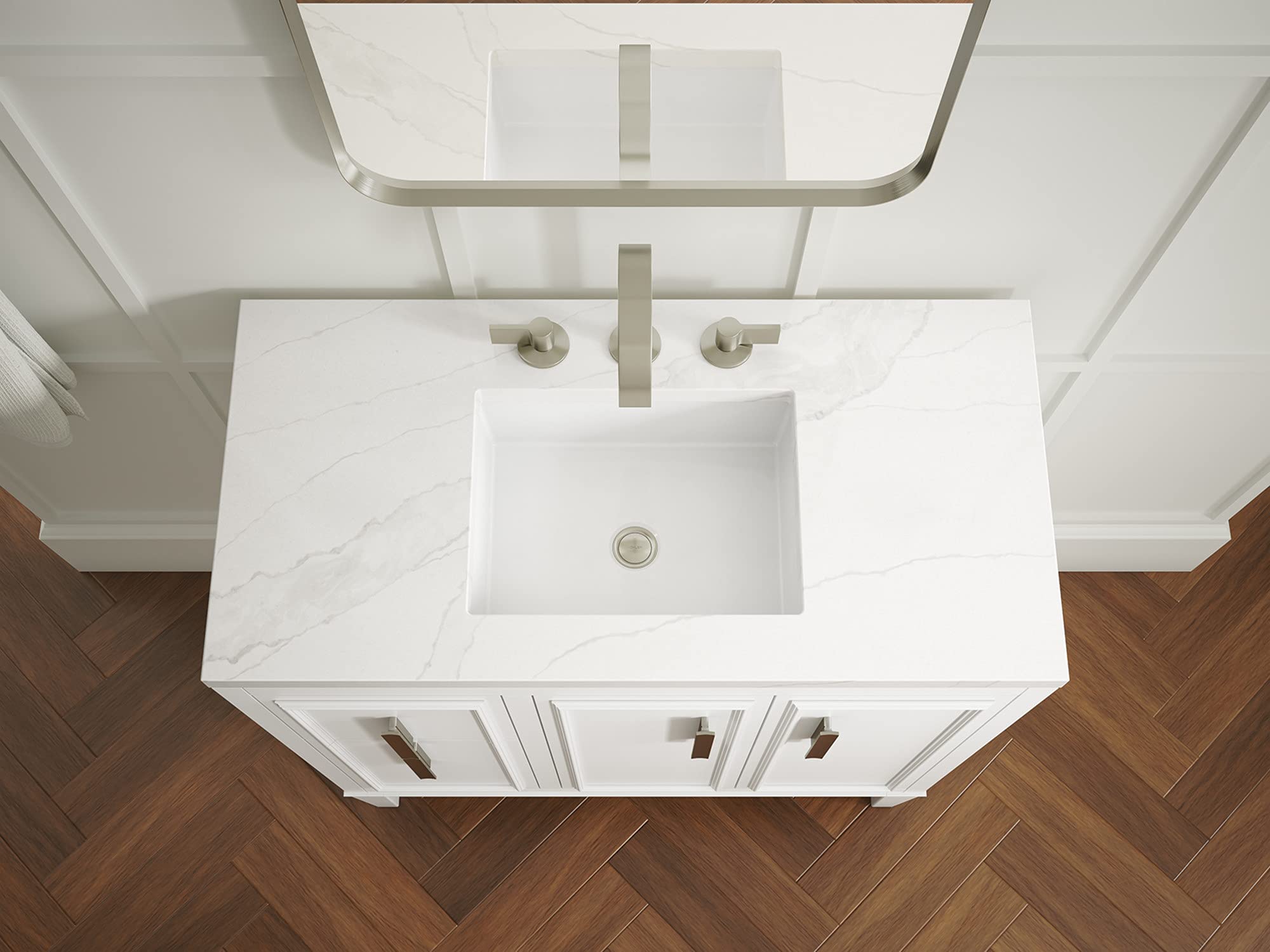 KOHLER Southerk 36-inch Bathroom Vanity Set with Sink & Mirror - Modern Double Sink Vanity for Master Bathroom or Guest Bath Remodel