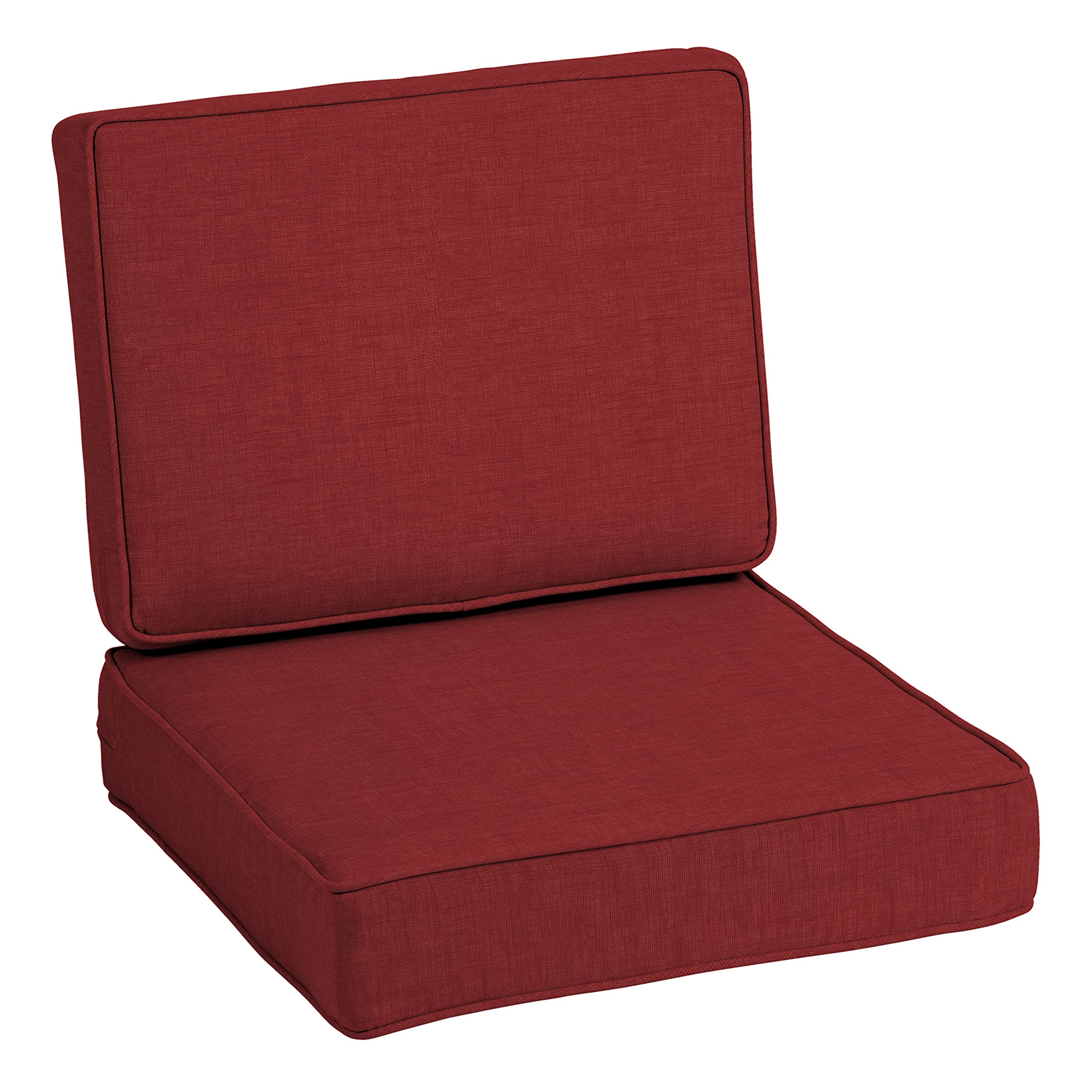 Arden Selections ProFoam Essentials Outdoor Deep Seating Cushion Set - 24x24 Inch Waterproof Patio Furniture Cushions, Ruby Red Leala Fabric - Perfect for Garden, Poolside, Deck & Outdoor Lounge Chairs
