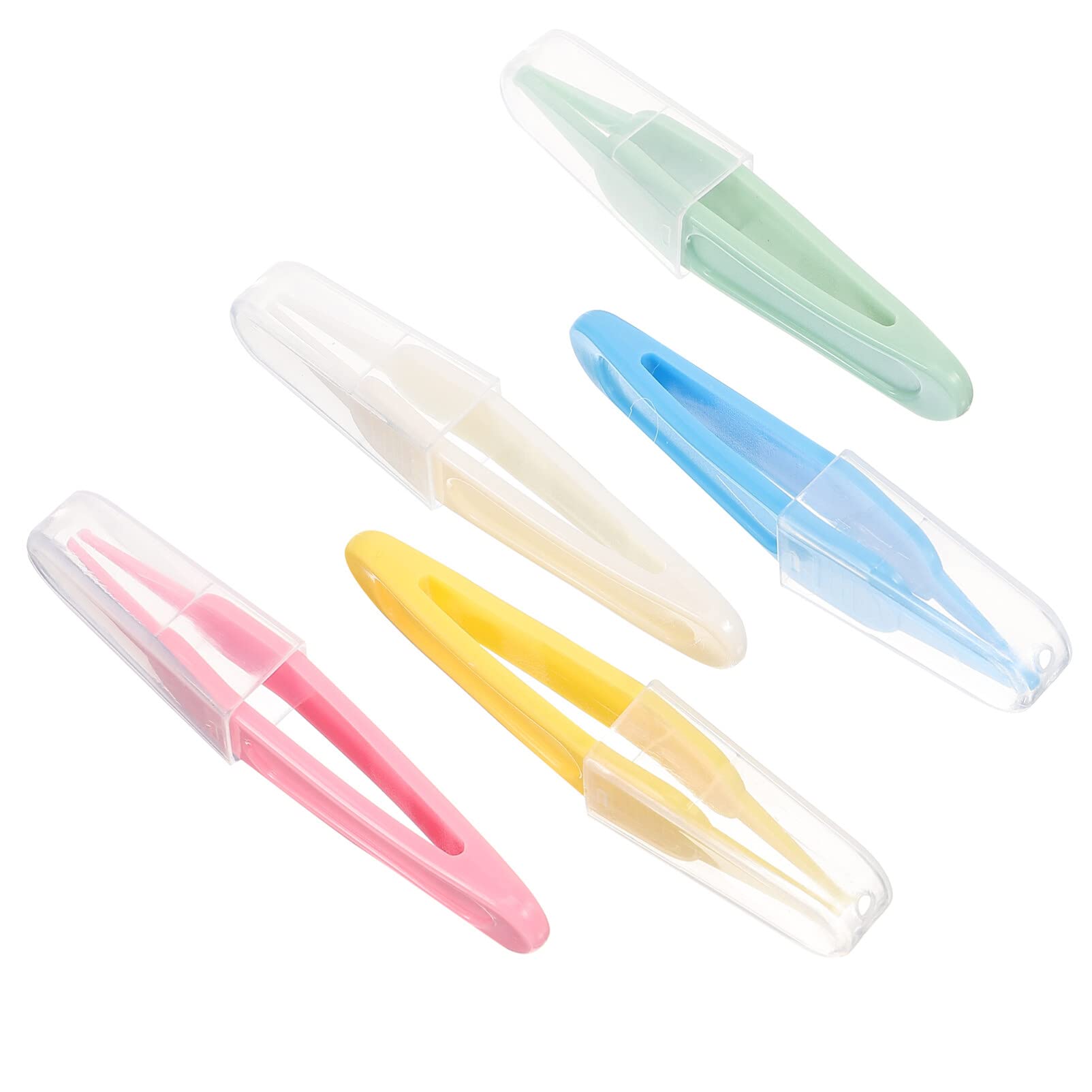 Healifty Pink Stuff Cleaner - 5PCS Baby Nose Cleaning Tweezers & Ear/Navel Clean Tool Set - Precision Stainless Steel Tweezers for Infant Care - Perfect for Newborn Hygiene and Gentle Cleaning