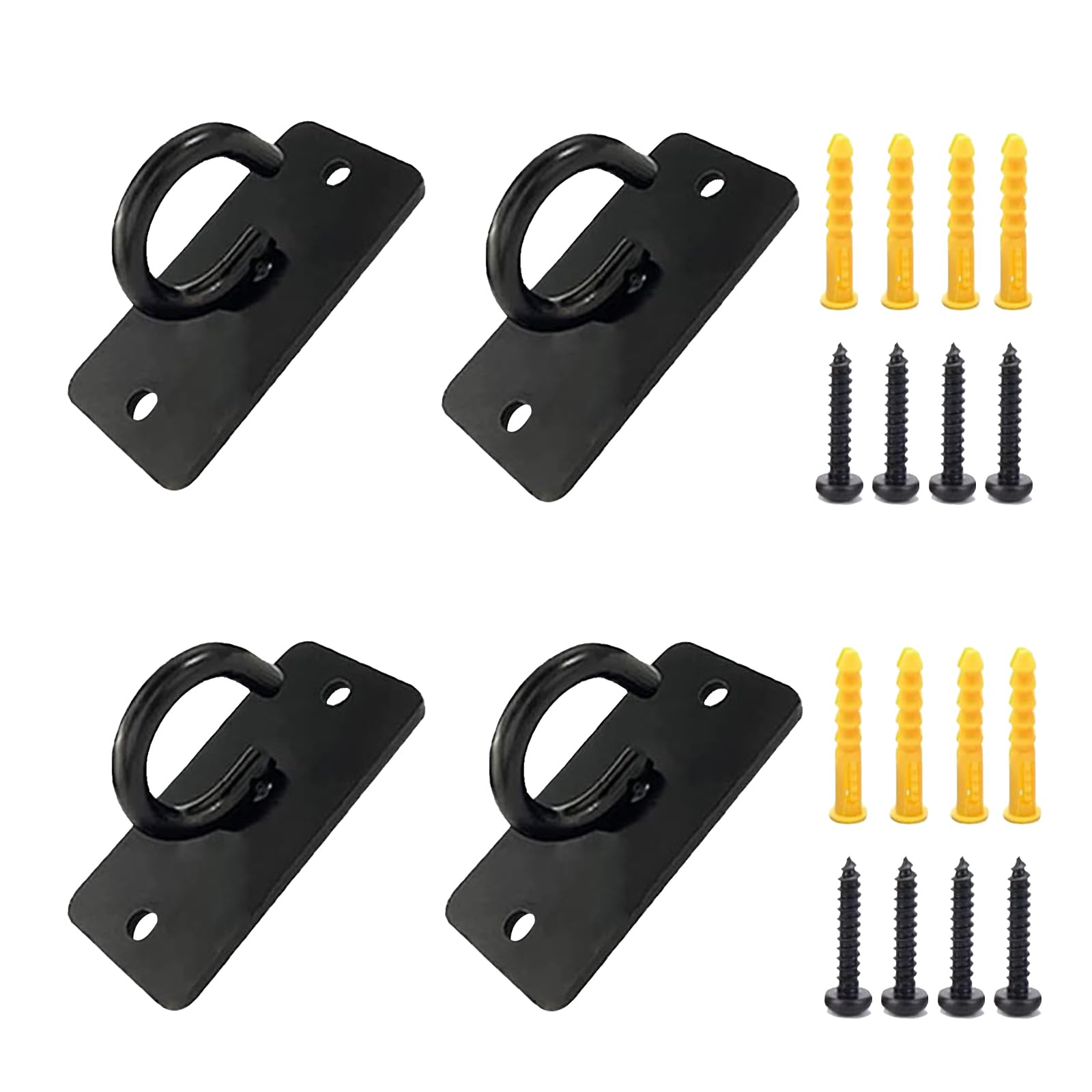 4 PCS Heavy Duty Battle Rope Anchor - Wall Mount Resistance Band Anchor for Home Gym, Suspension Training, Yoga & Stretching - Perfect for CrossFit, TRX Workouts and Fitness Exercises