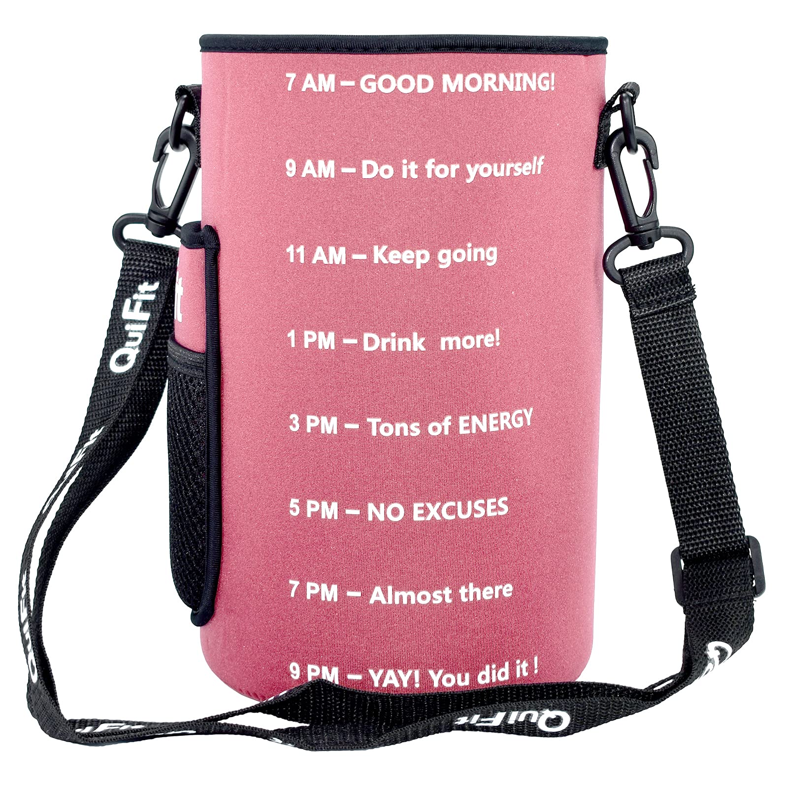 QuiFit Sports Gallon Water Bottle Sleeve with Adjustable Shoulder Strap - Compatible with 128oz & 64oz Tritan Bottles (Bottle Not Included) - Perfect for Gym, Hiking, Running and Outdoor Activities