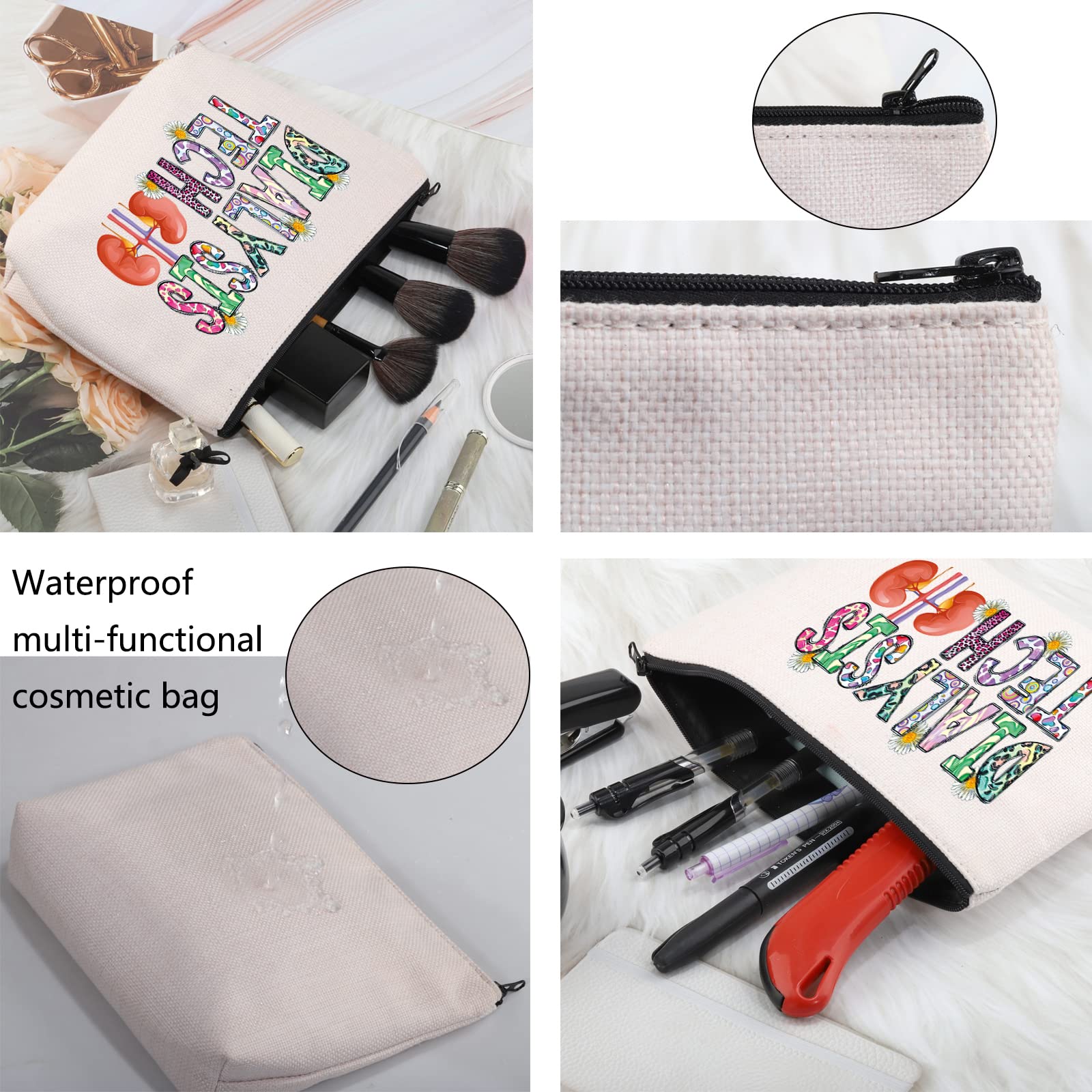 VAMSII Nephrology Makeup Bag - Perfect Gift for Dialysis Nurses & Techs - Waterproof Toiletry Organizer for Medical Professionals (Great for Travel & Work)