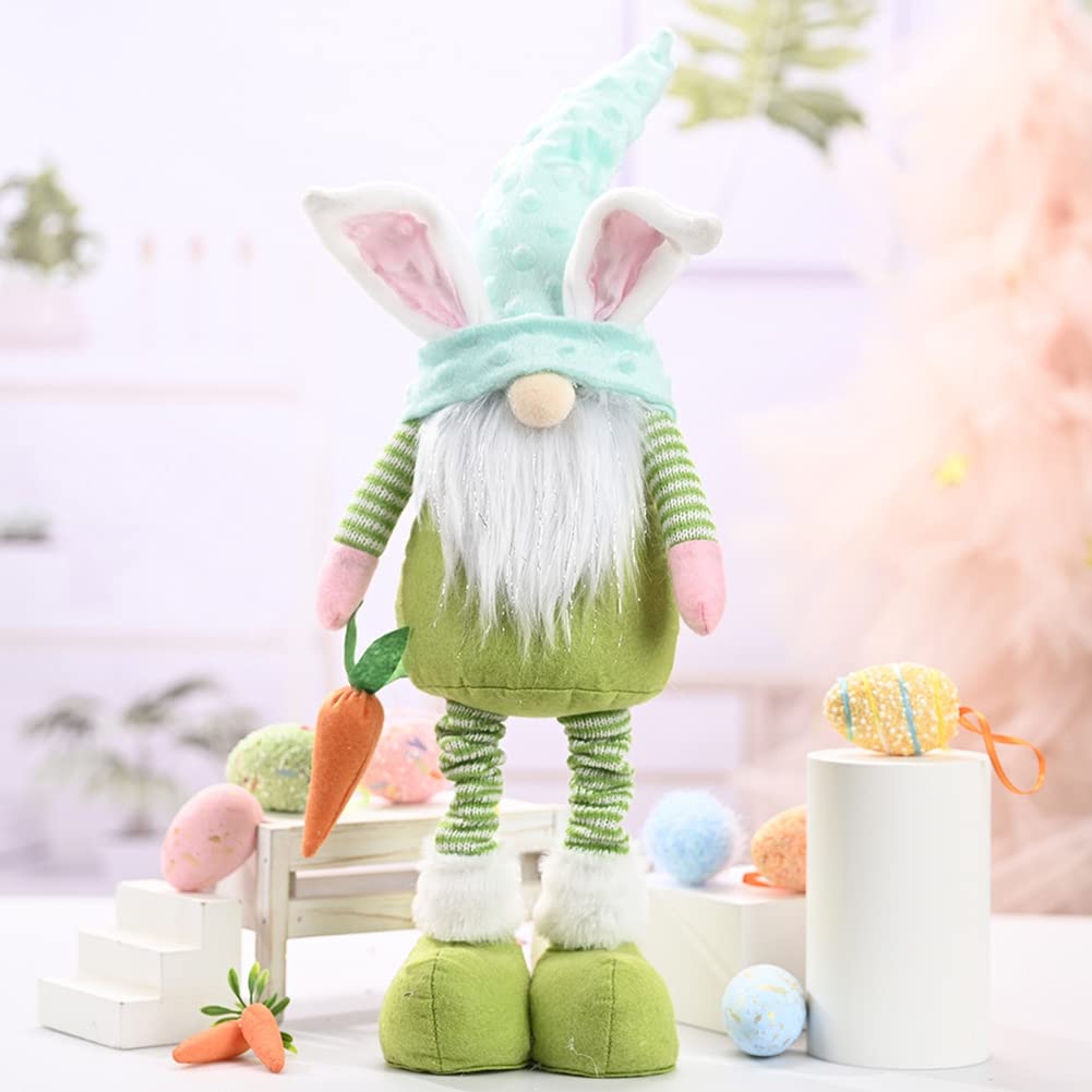 Novobey Easter Bunny Gnome Plush Doll - Handmade Faceless Gnome Decor with Adjustable Legs, Cute Easter Gift for Kids & Adults - Perfect for Spring Home Decor, Easter Basket Stuffers & Party Favors
